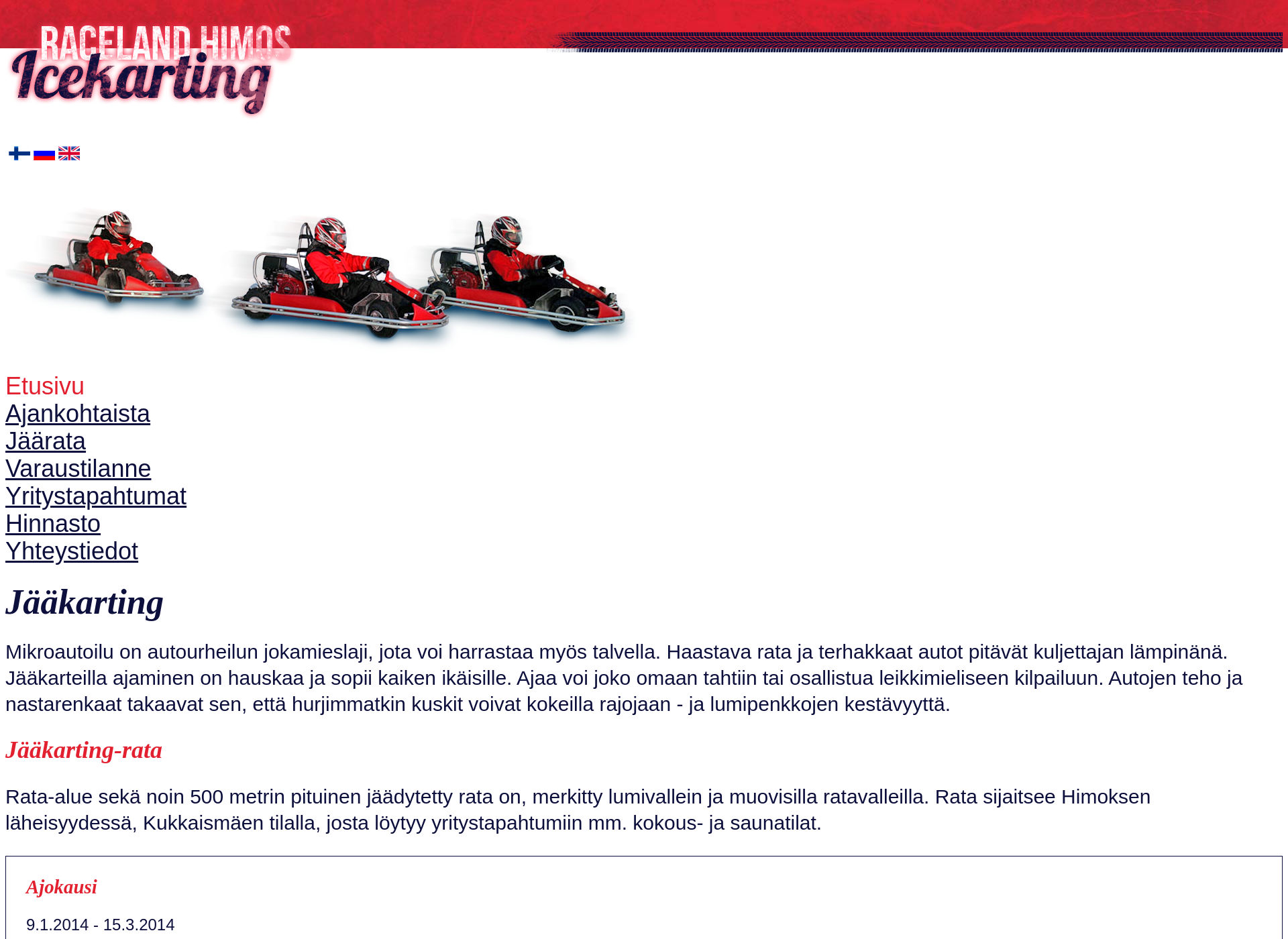Screenshot for raceland.fi