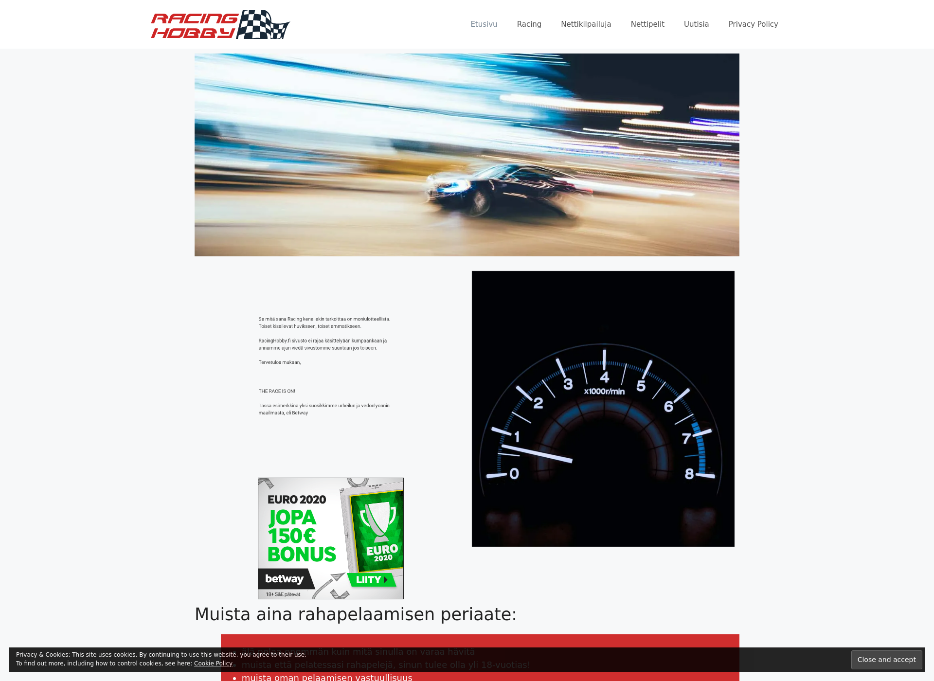 Screenshot for racinghobby.fi