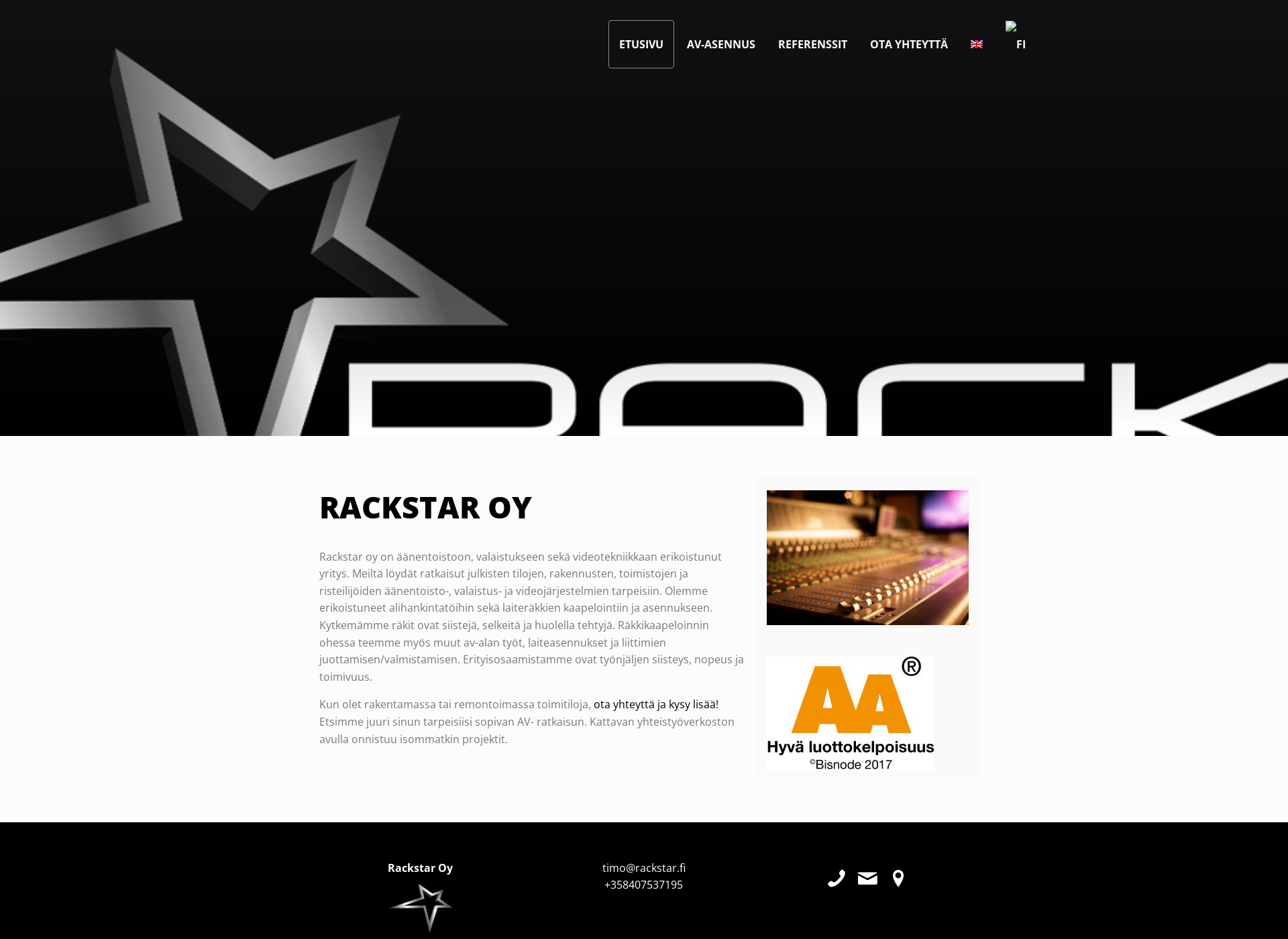 Screenshot for rackstar.fi