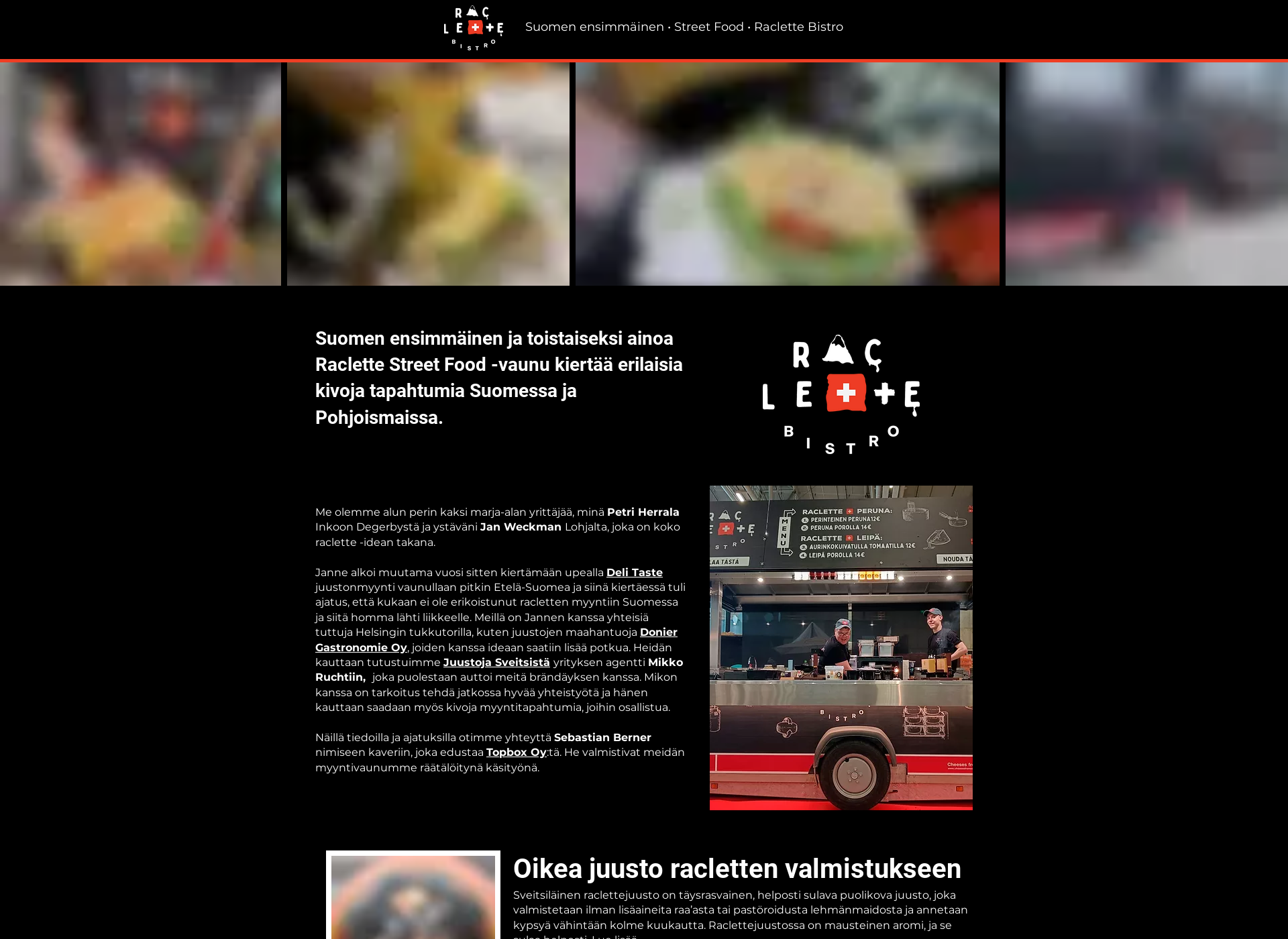Skärmdump för raclettebistro.fi