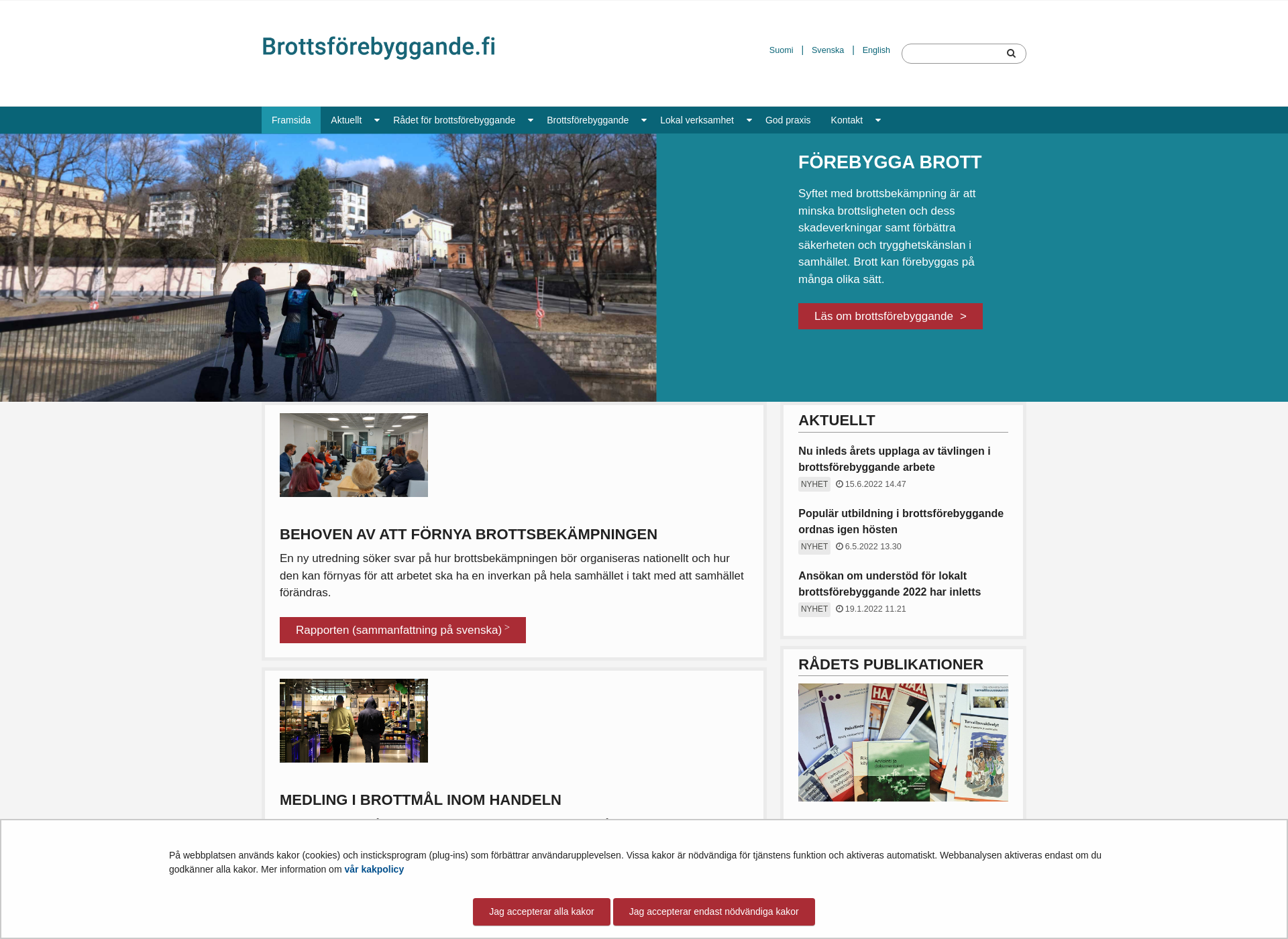 Screenshot for radetforbrottsforebyggande.fi