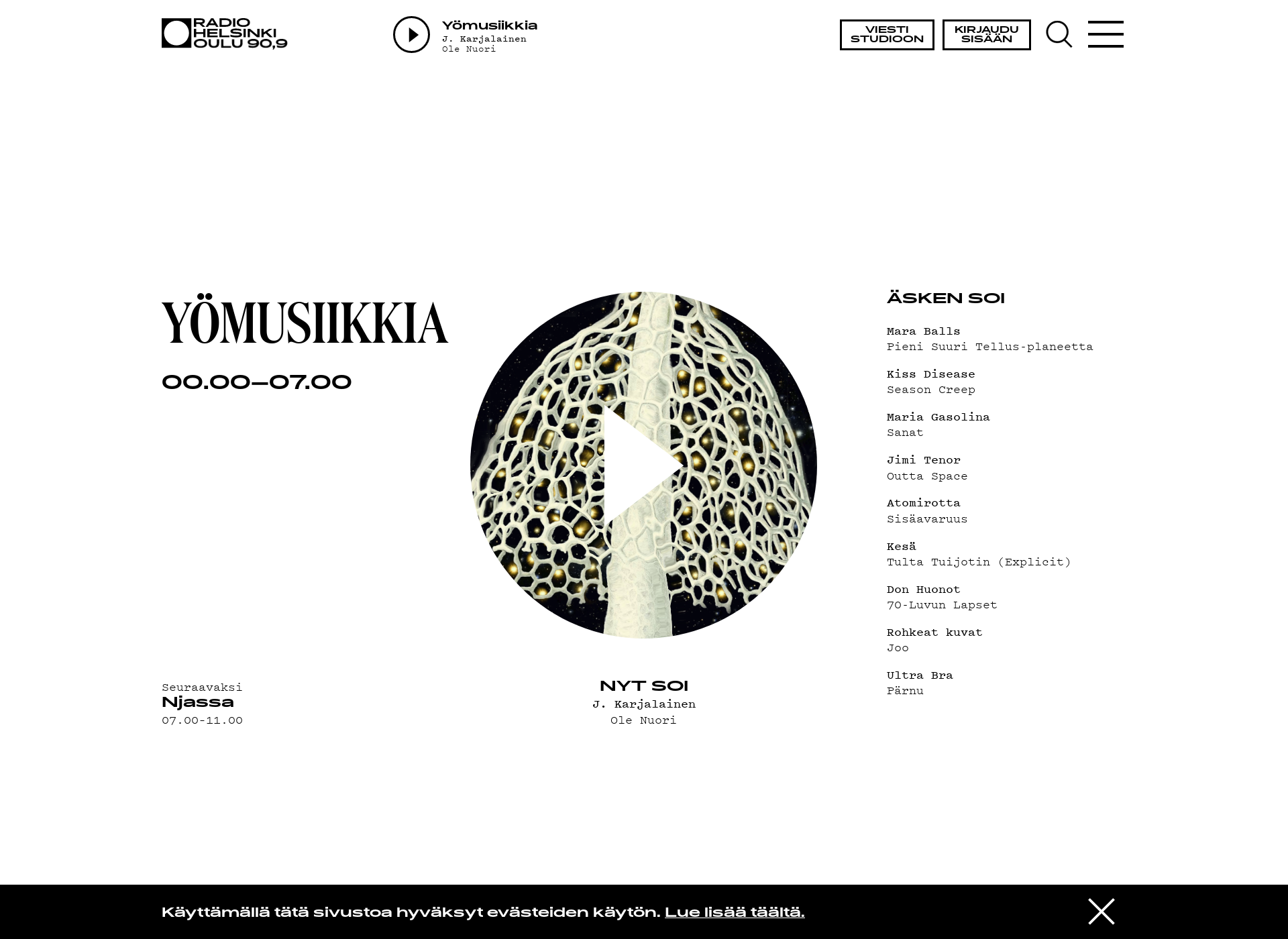 Screenshot for radiohelsinki.fi
