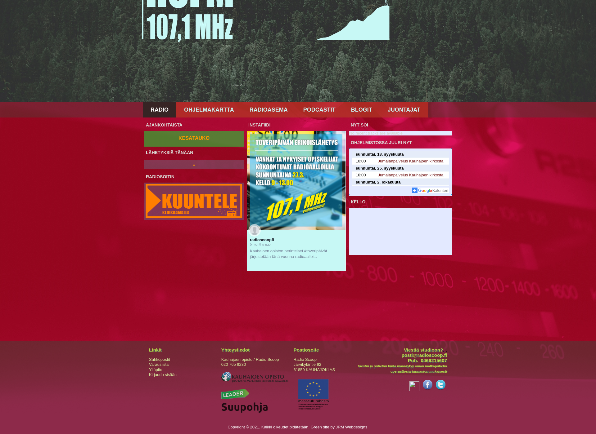 Skärmdump för radioscoop.fi