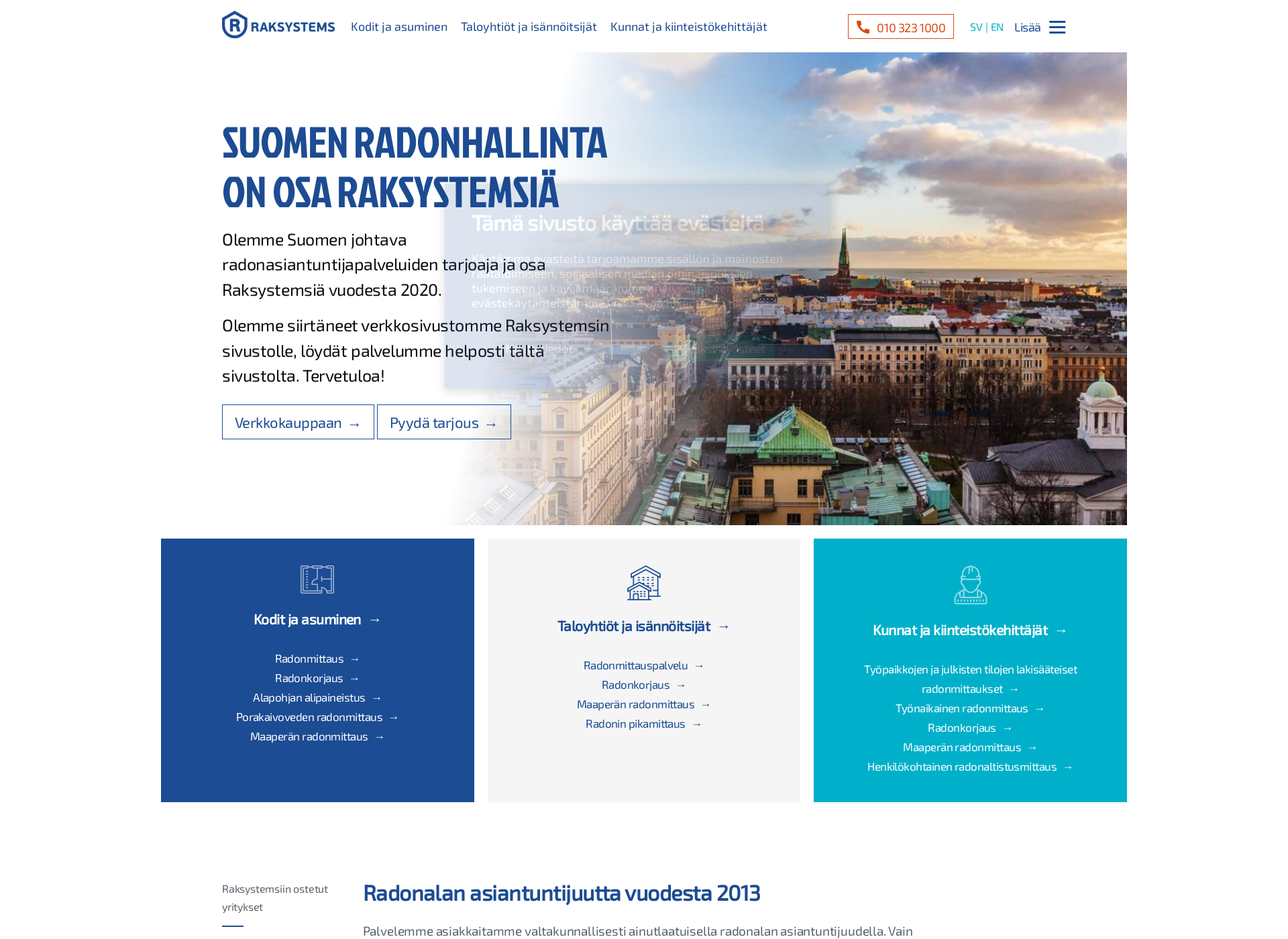 Screenshot for radonhallinta.fi