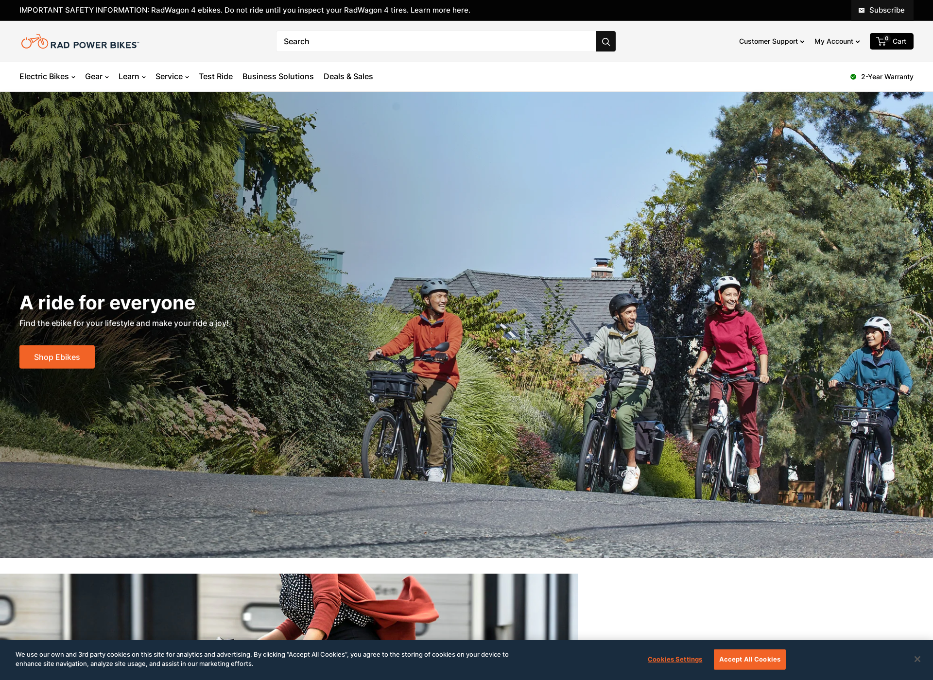Skärmdump för radpowerbike.fi