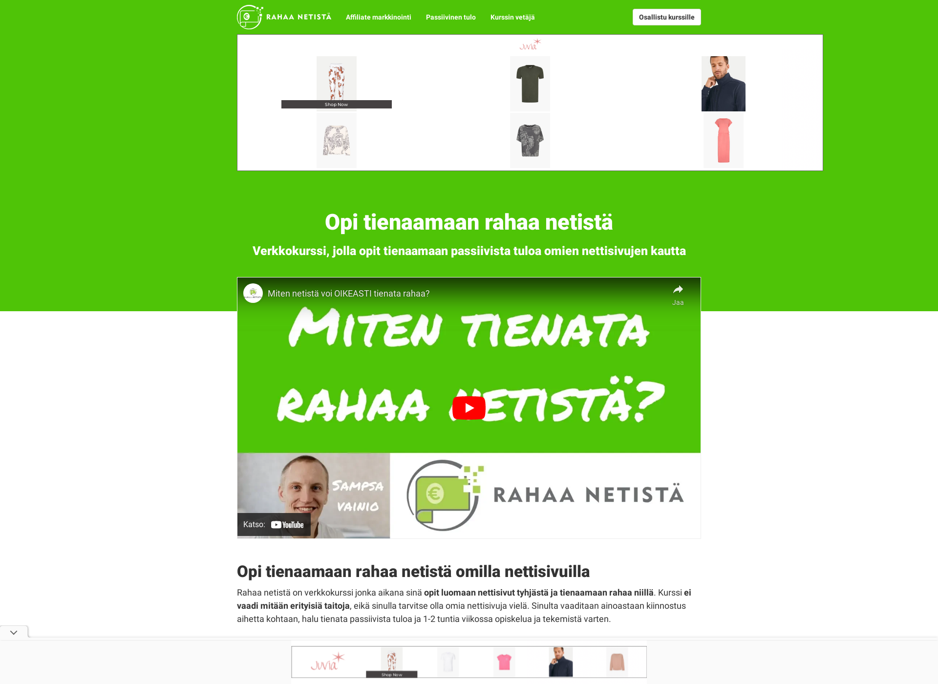 Skärmdump för rahaanetista.fi