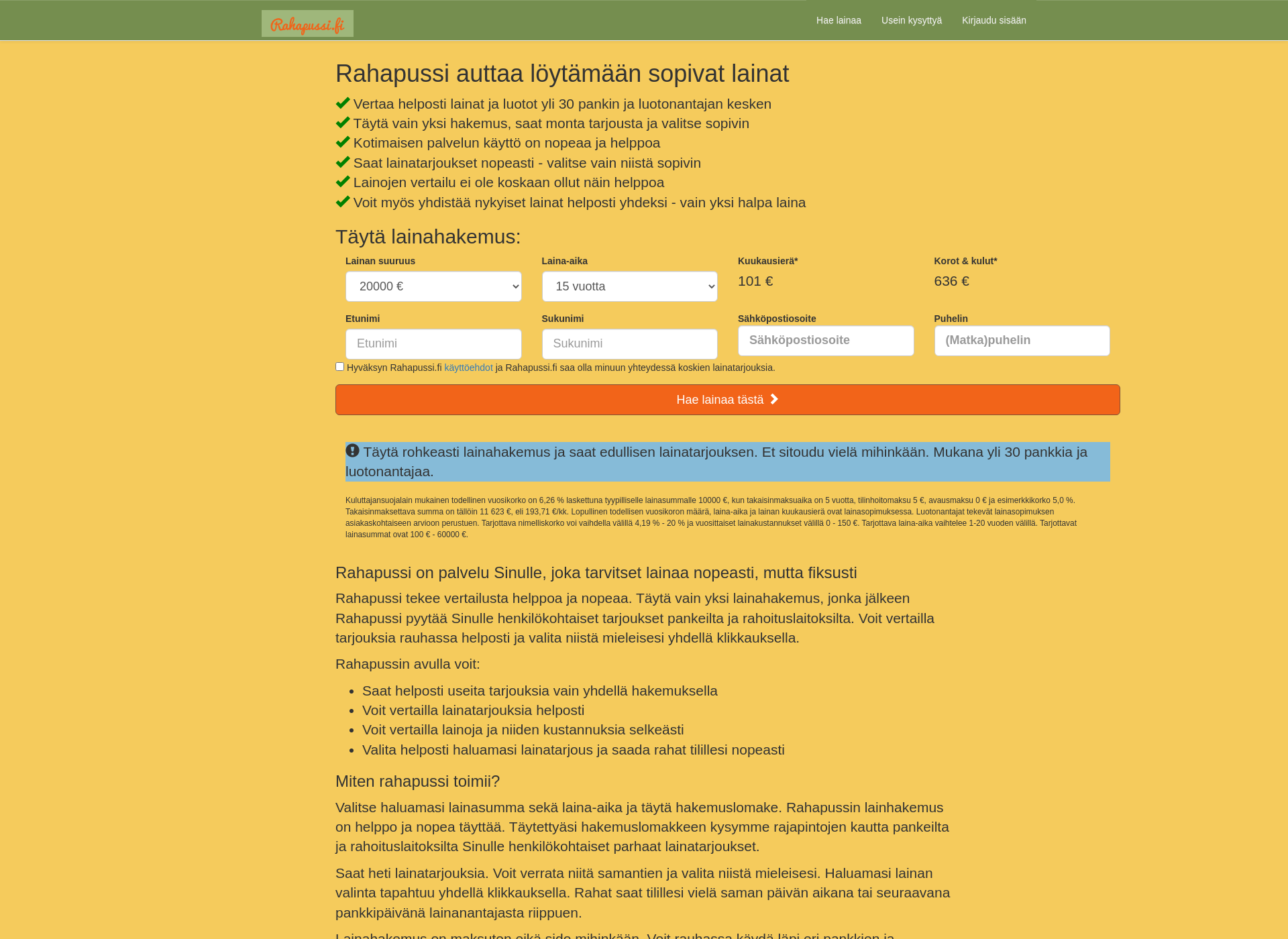 Screenshot for rahapussi.fi