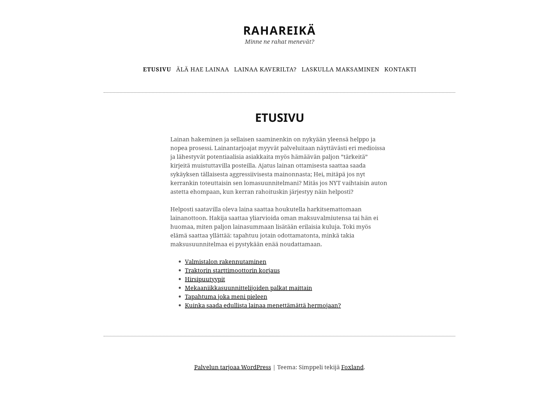 Screenshot for rahareika.fi