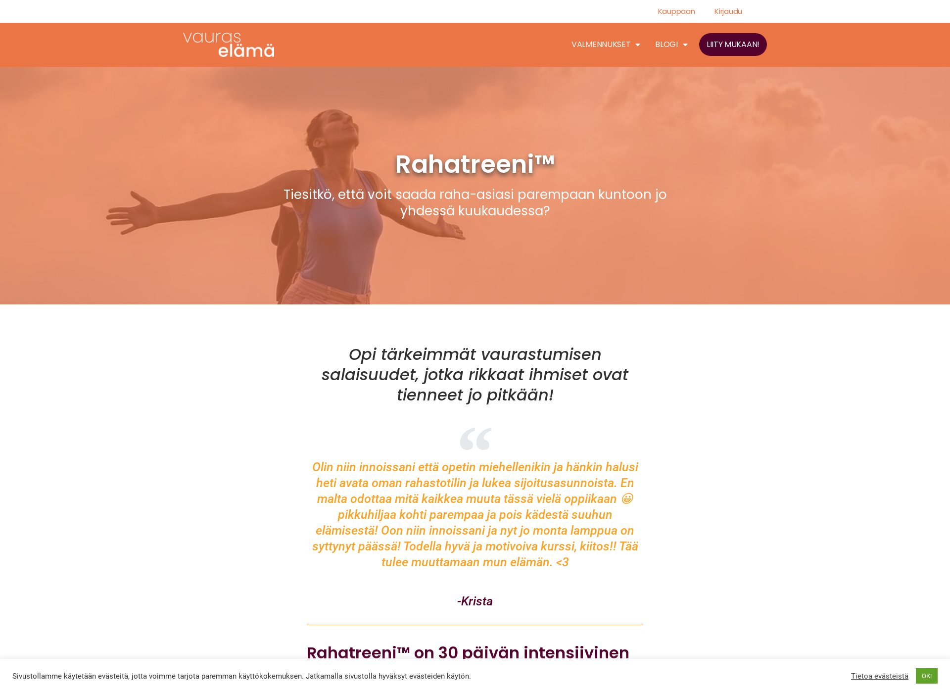 Screenshot for rahatreeni.fi