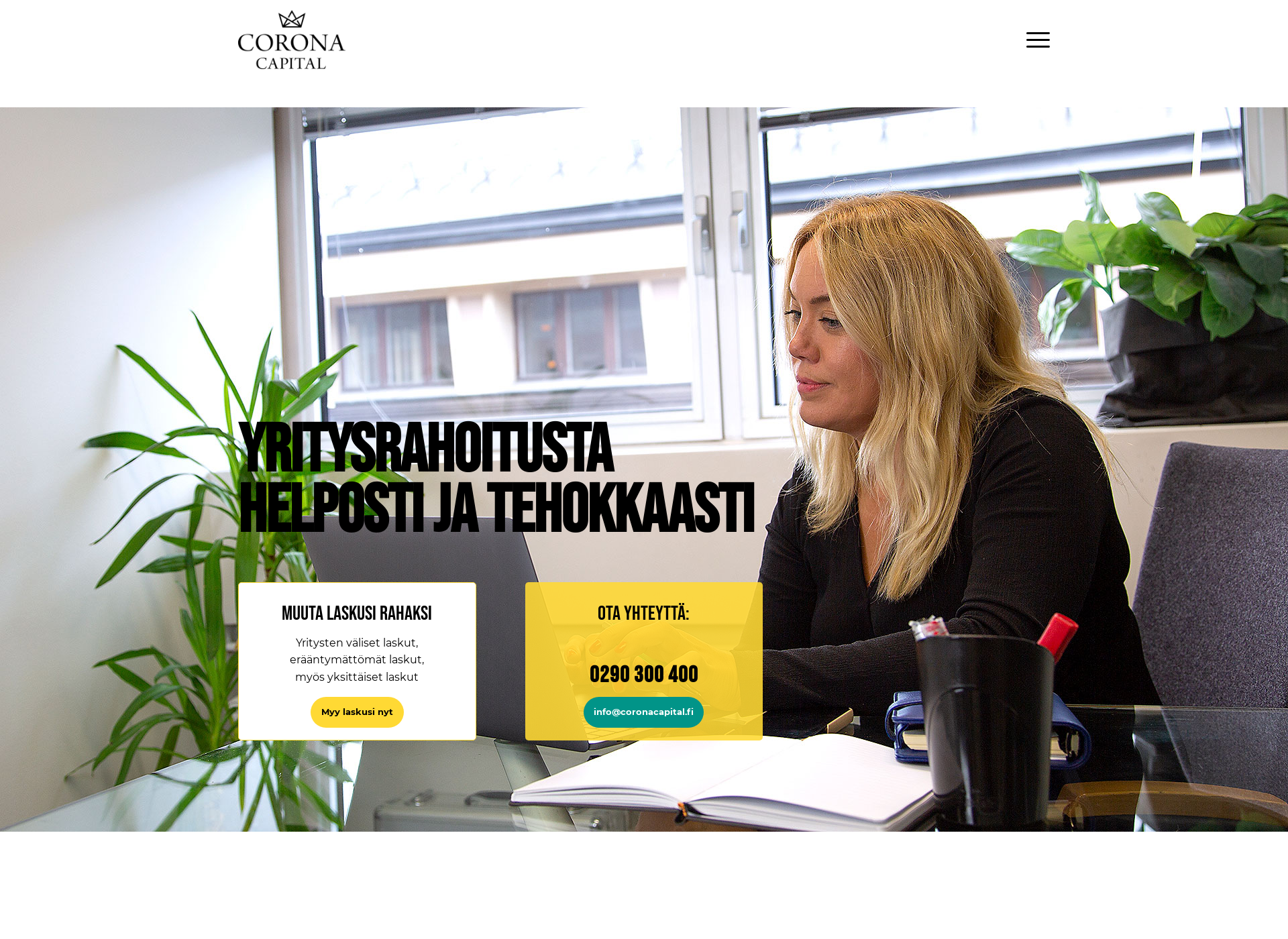 Skärmdump för rahoittaja.fi