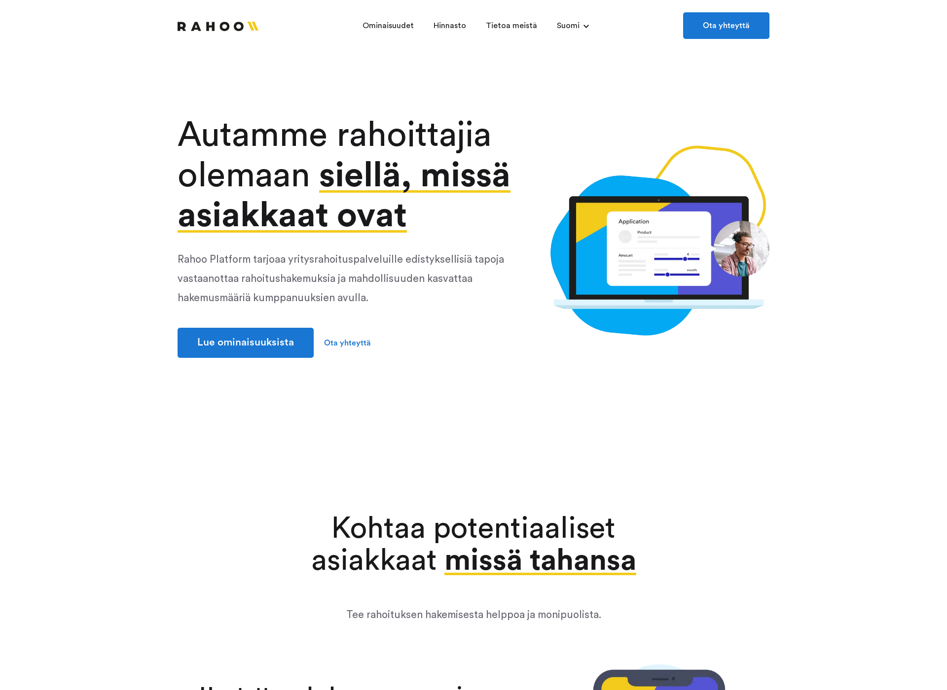 Skärmdump för rahoo.fi