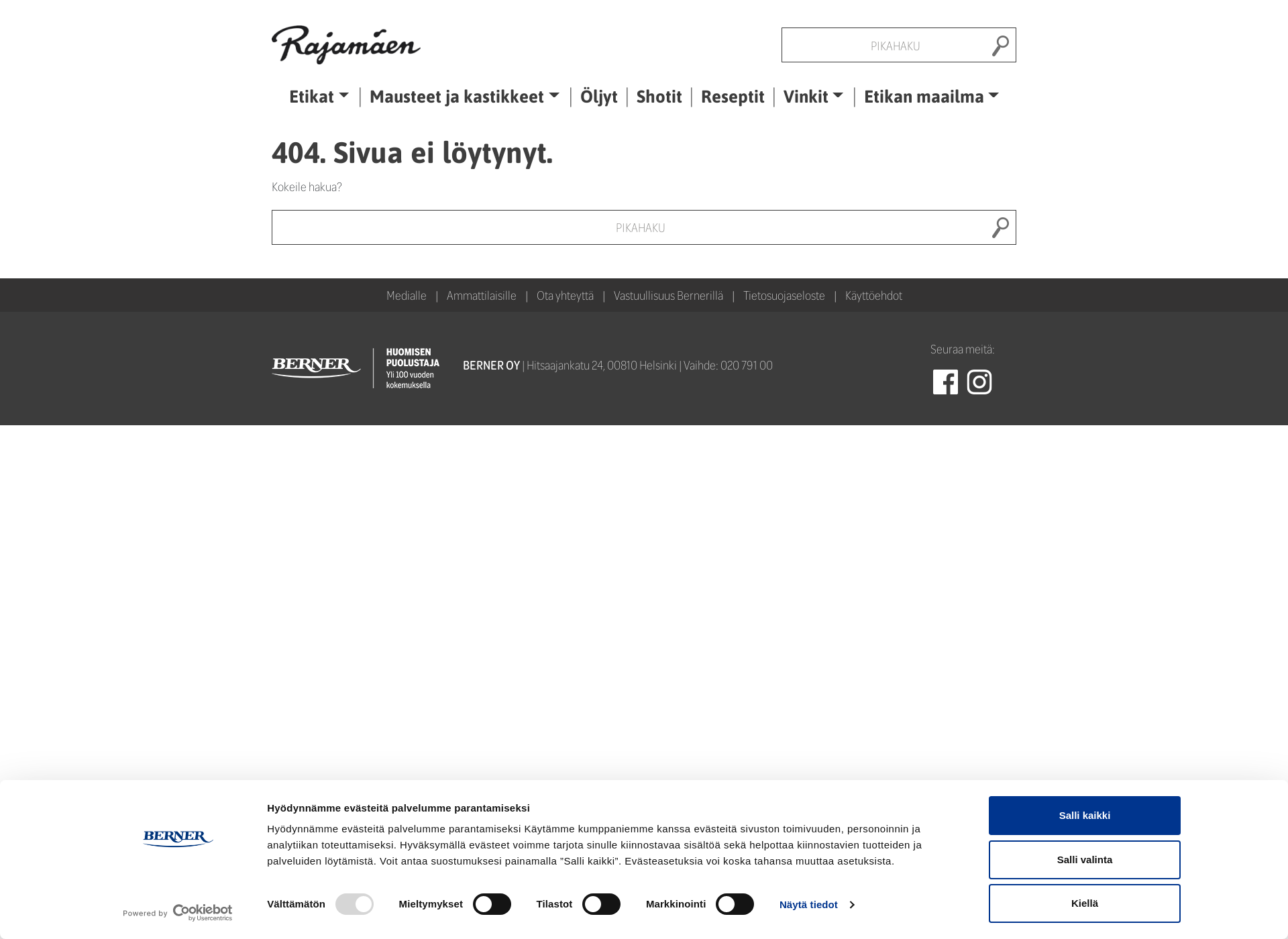 Skärmdump för raikastusjuoma.fi