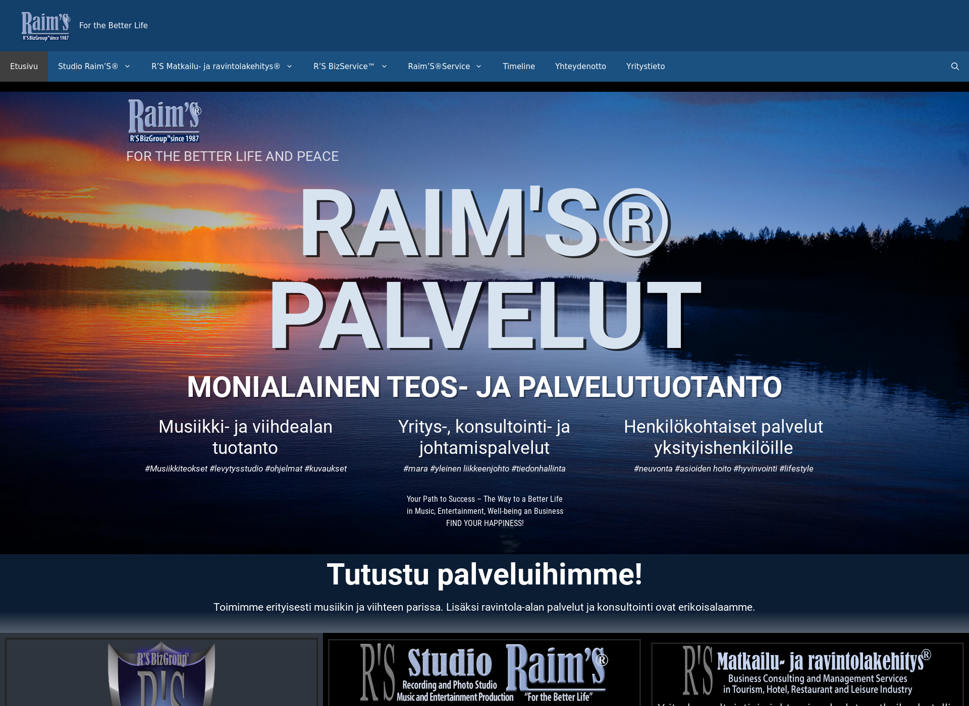 Skärmdump för raims.fi