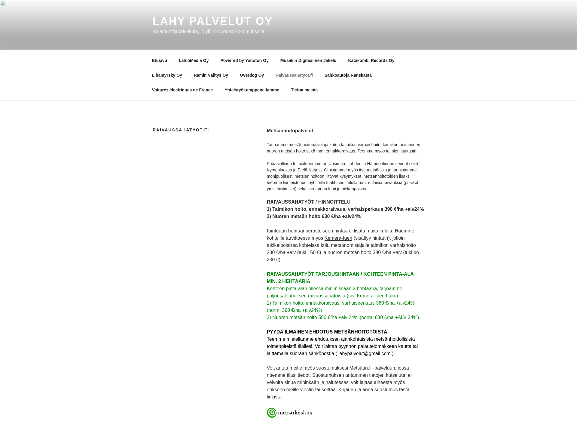 Skärmdump för raivaussahatyot.fi