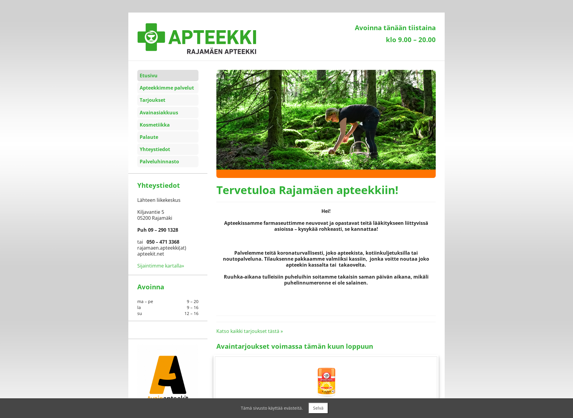 Screenshot for rajamaenapteekki.fi