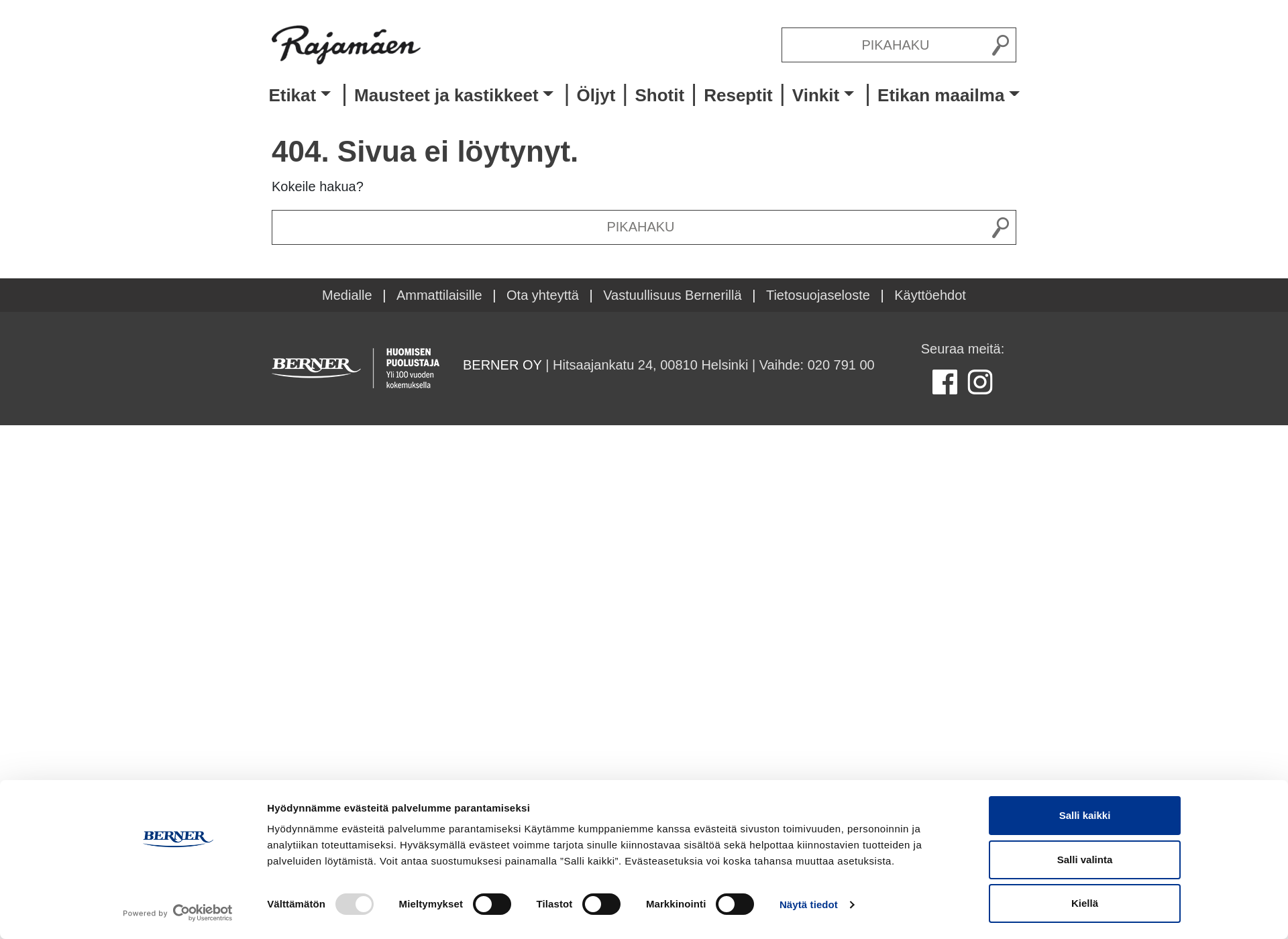 Skärmdump för rajamaenraikastusjuoma.fi