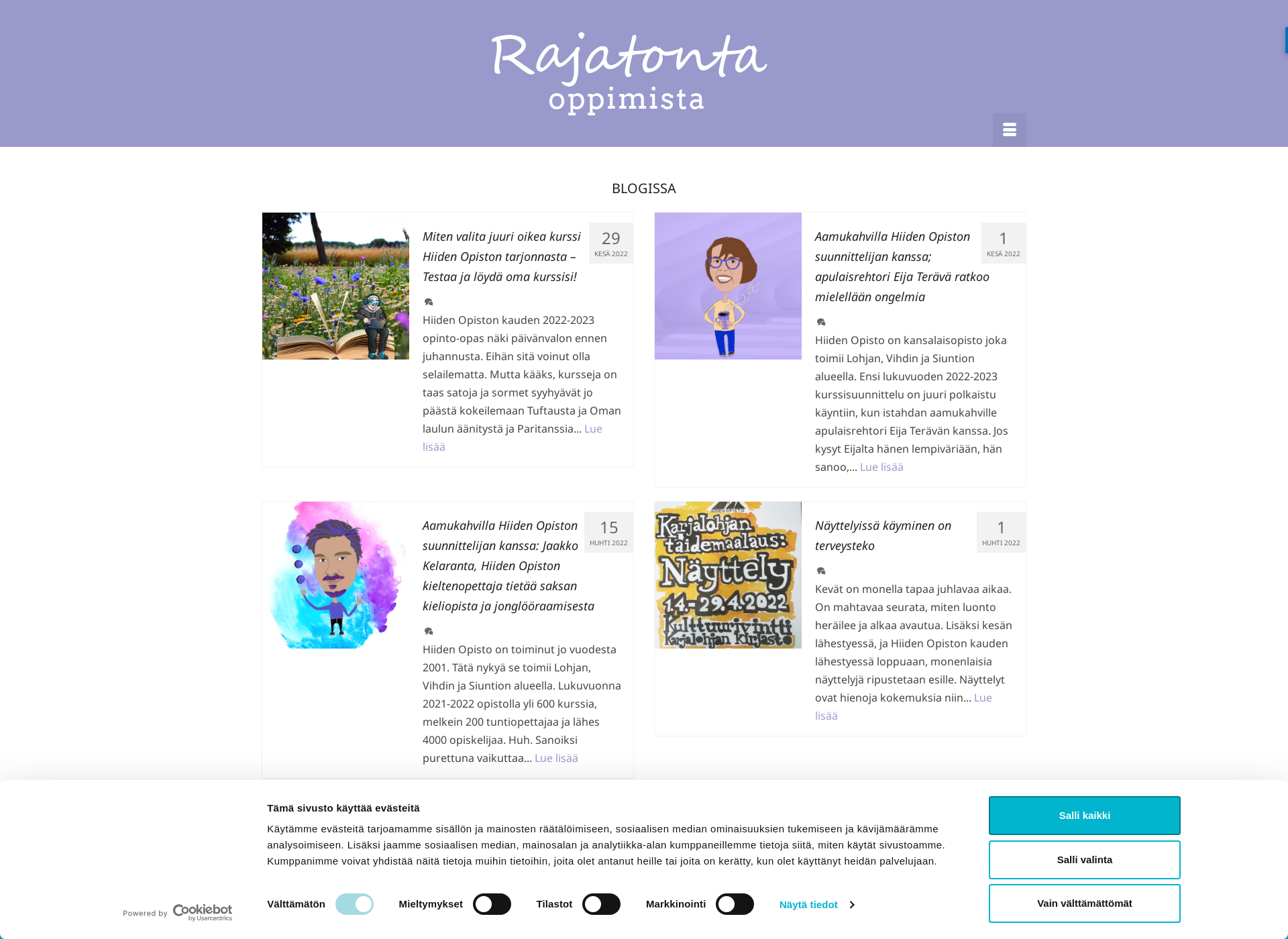 Screenshot for rajatontaoppimista.fi