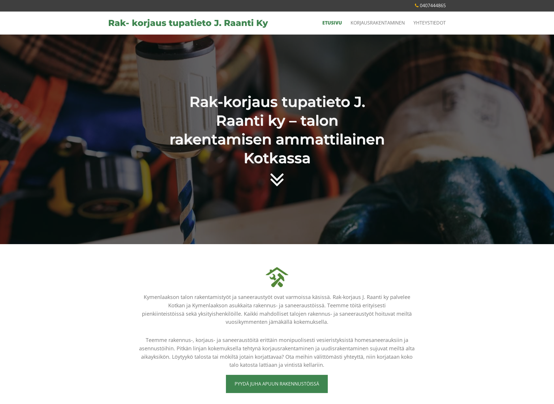 Skärmdump för rak-saneeraus.fi