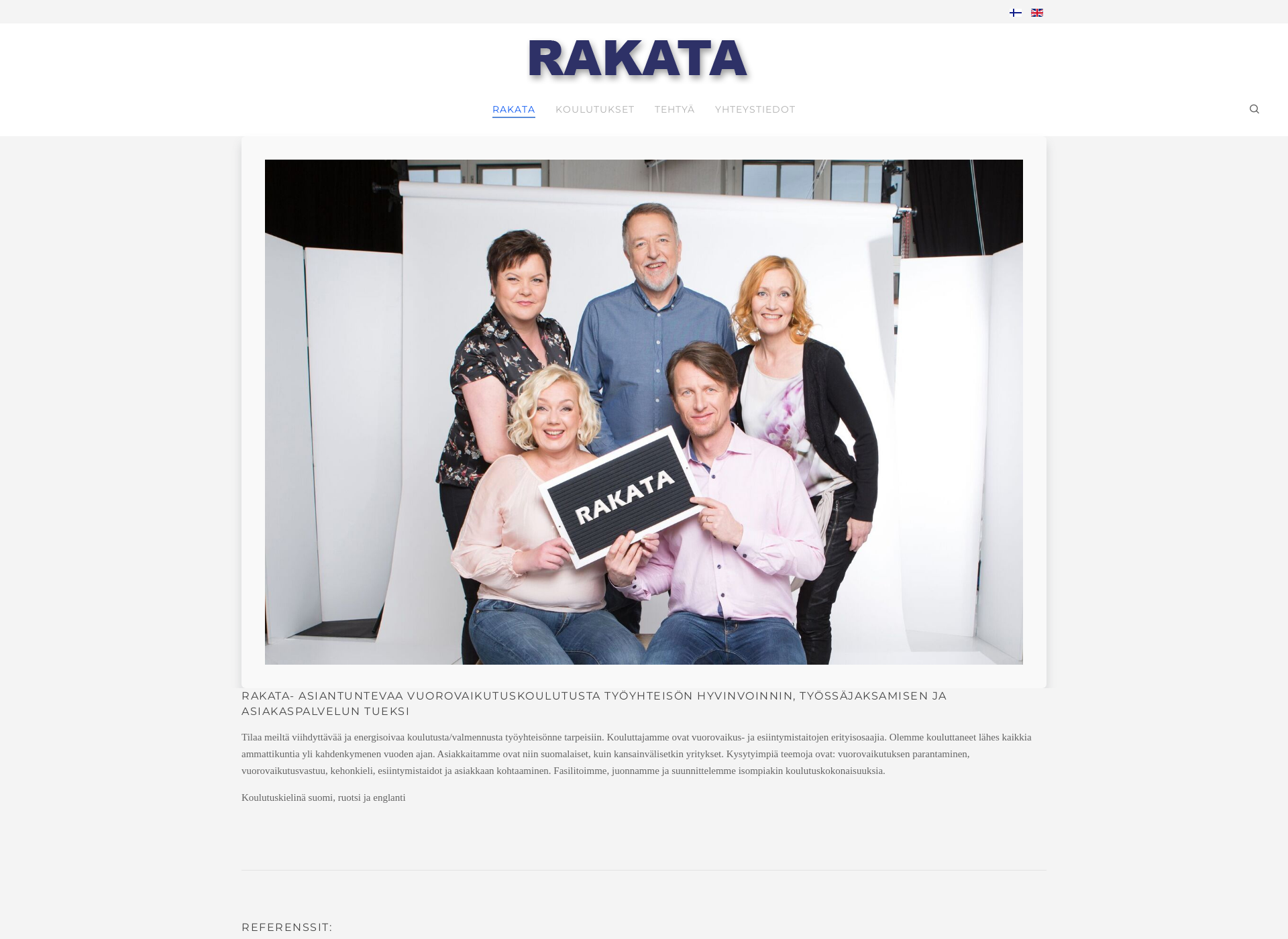 Screenshot for rakata.fi