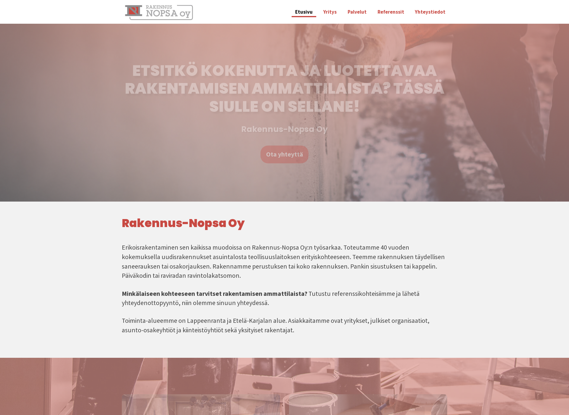 Skärmdump för rakennus-nopsa.fi