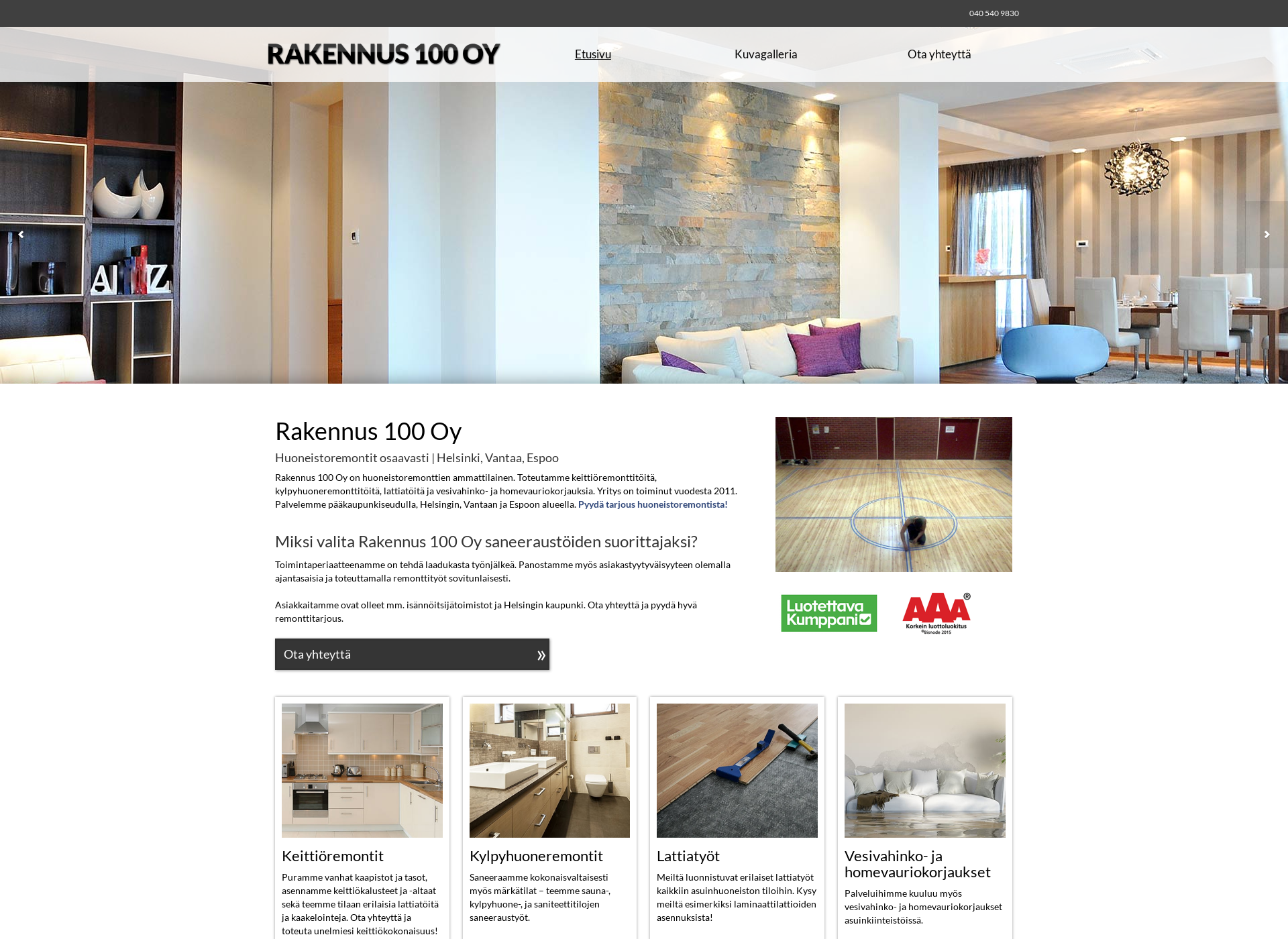 Screenshot for rakennus100.fi