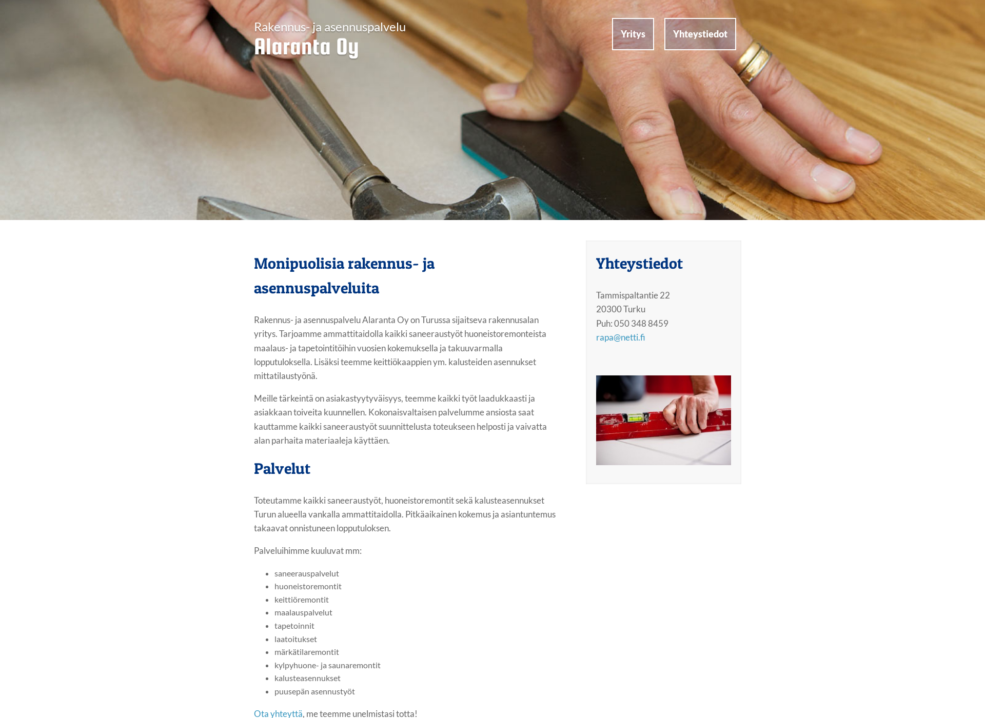 Screenshot for rakennusalaranta.fi