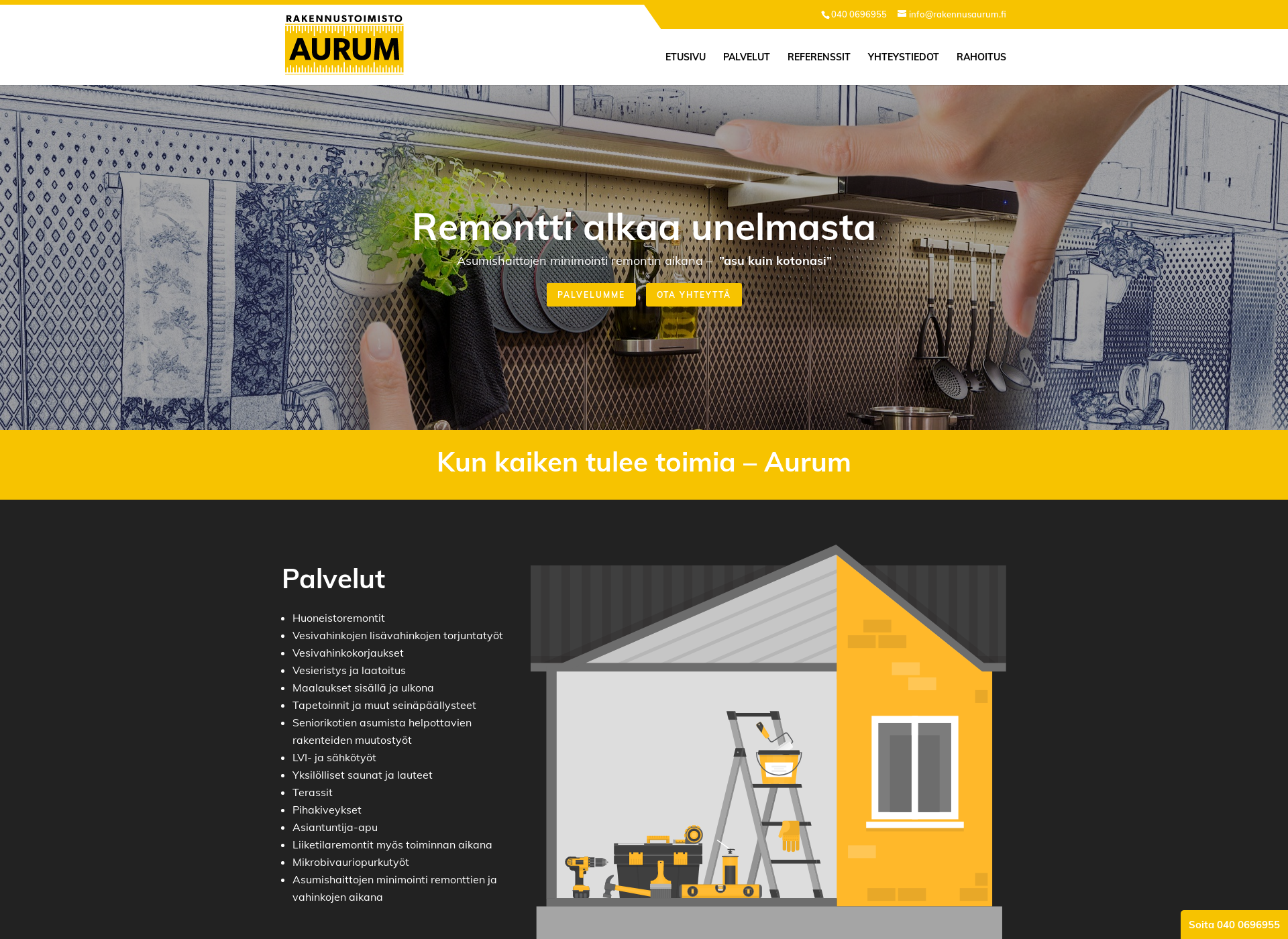 Screenshot for rakennusaurum.fi