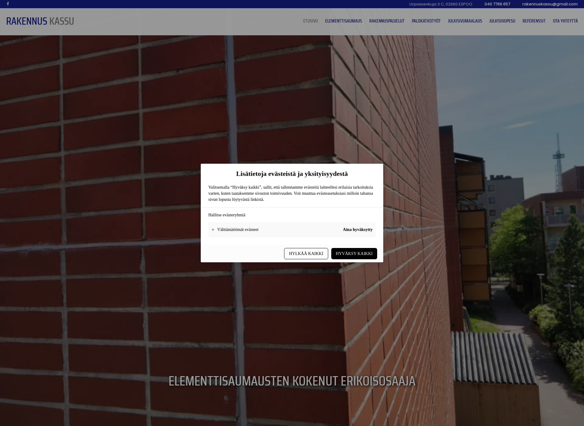 Screenshot for rakennuskassu.fi