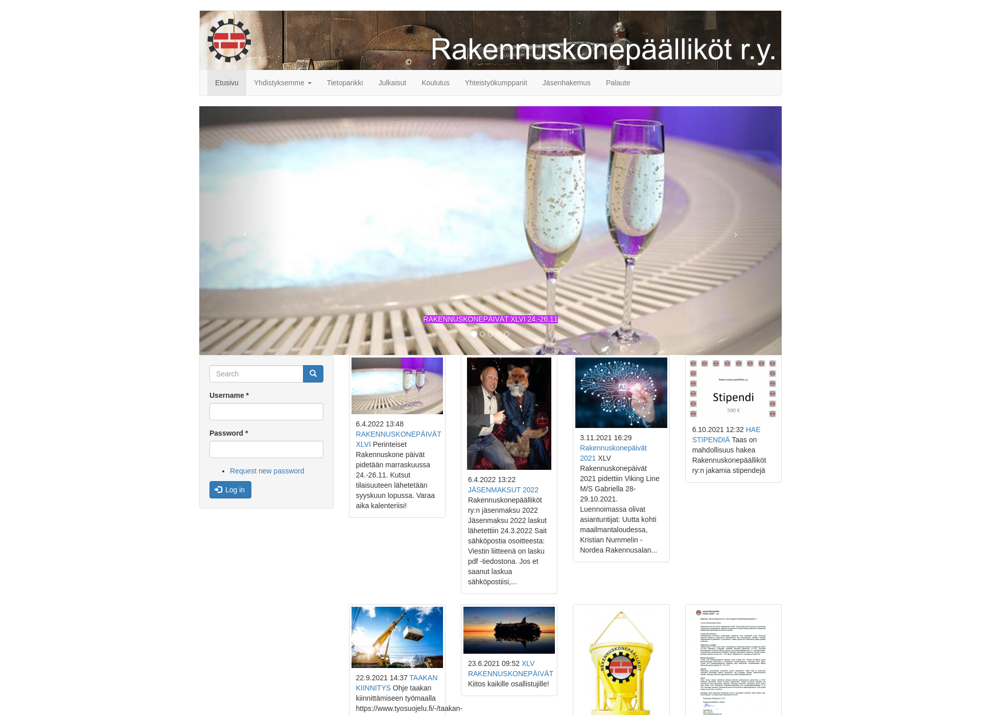 Screenshot for rakennuskonepaallikot.fi