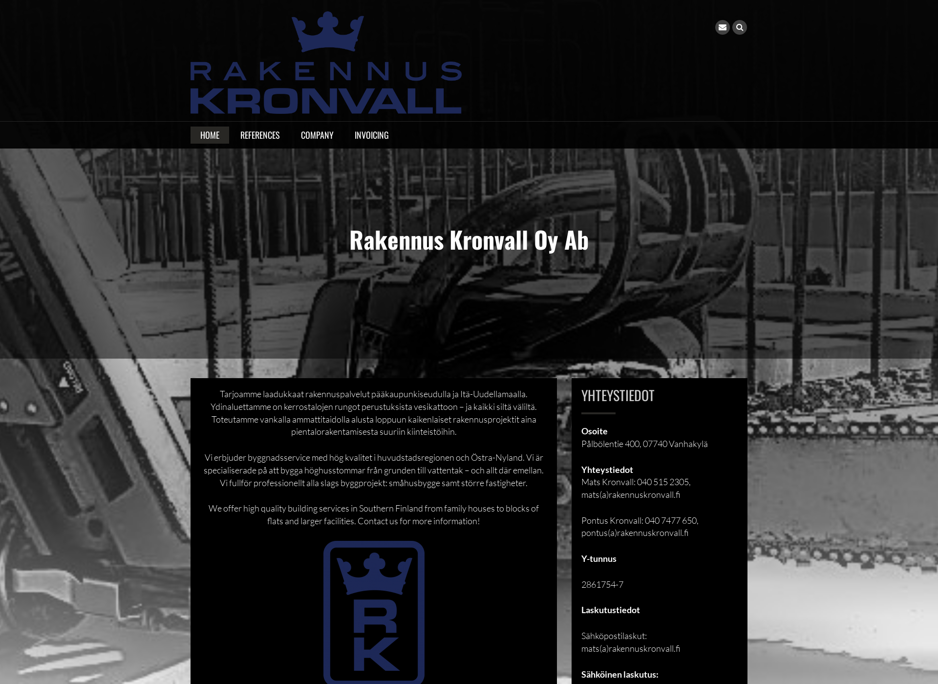 Screenshot for rakennuskronvall.fi
