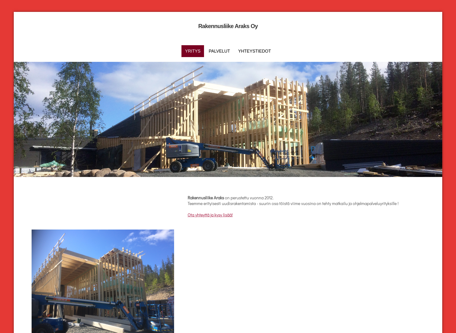 Screenshot for rakennusliikearaks.fi