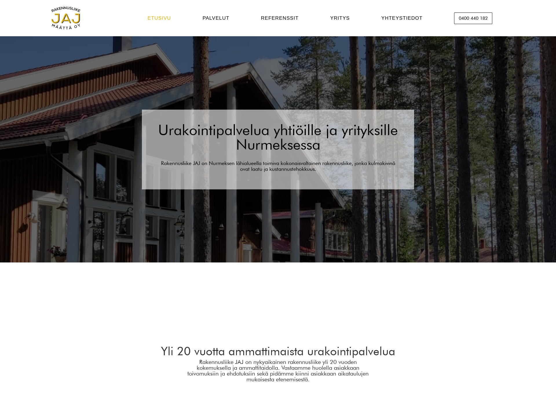 Skärmdump för rakennusliikejaj.fi