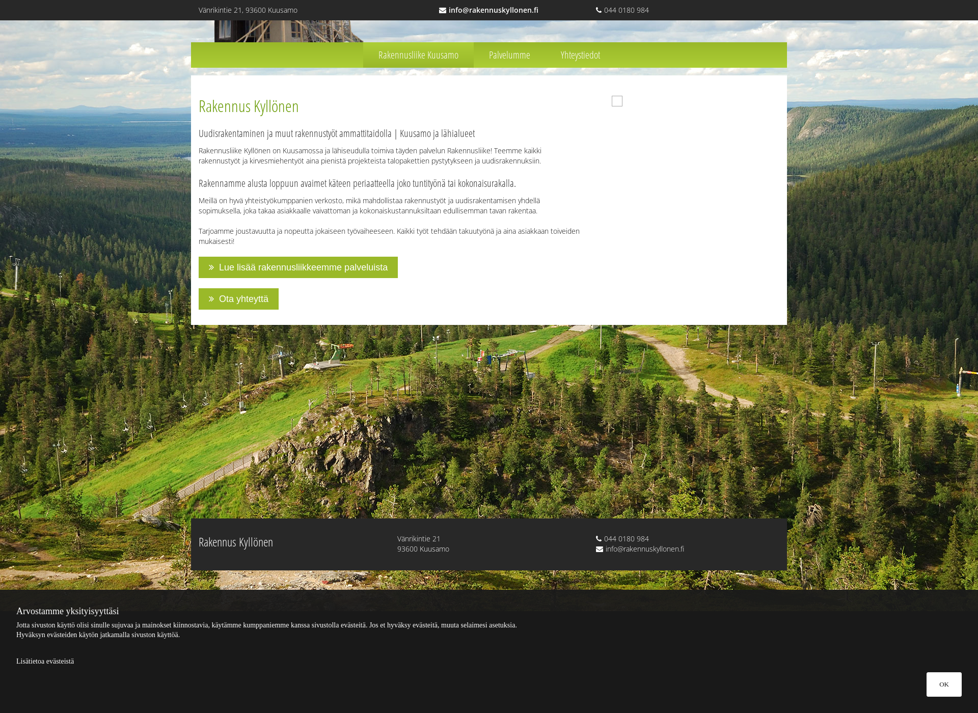 Screenshot for rakennusliikekuusamo.fi