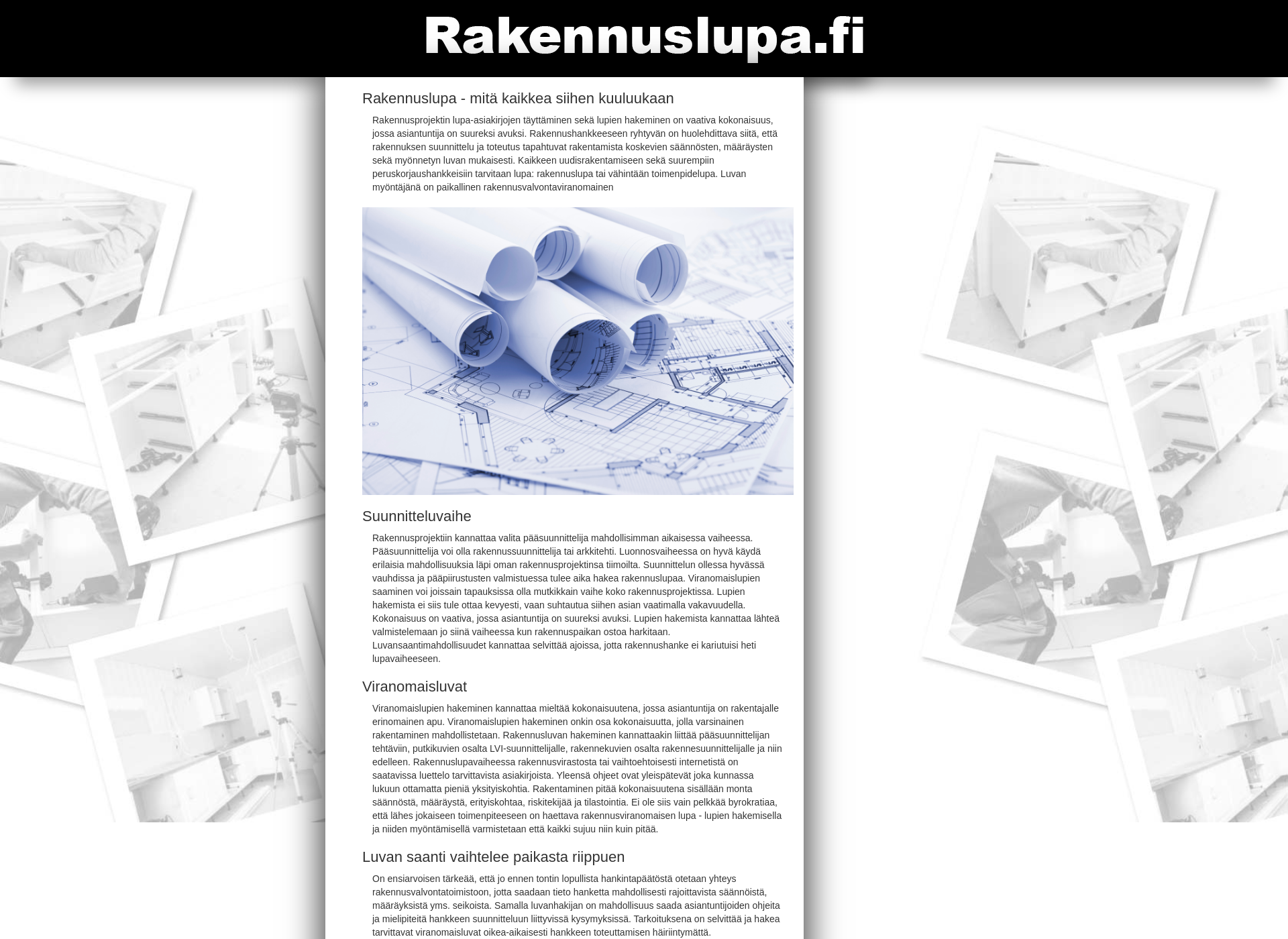 Skärmdump för rakennuslupa.fi