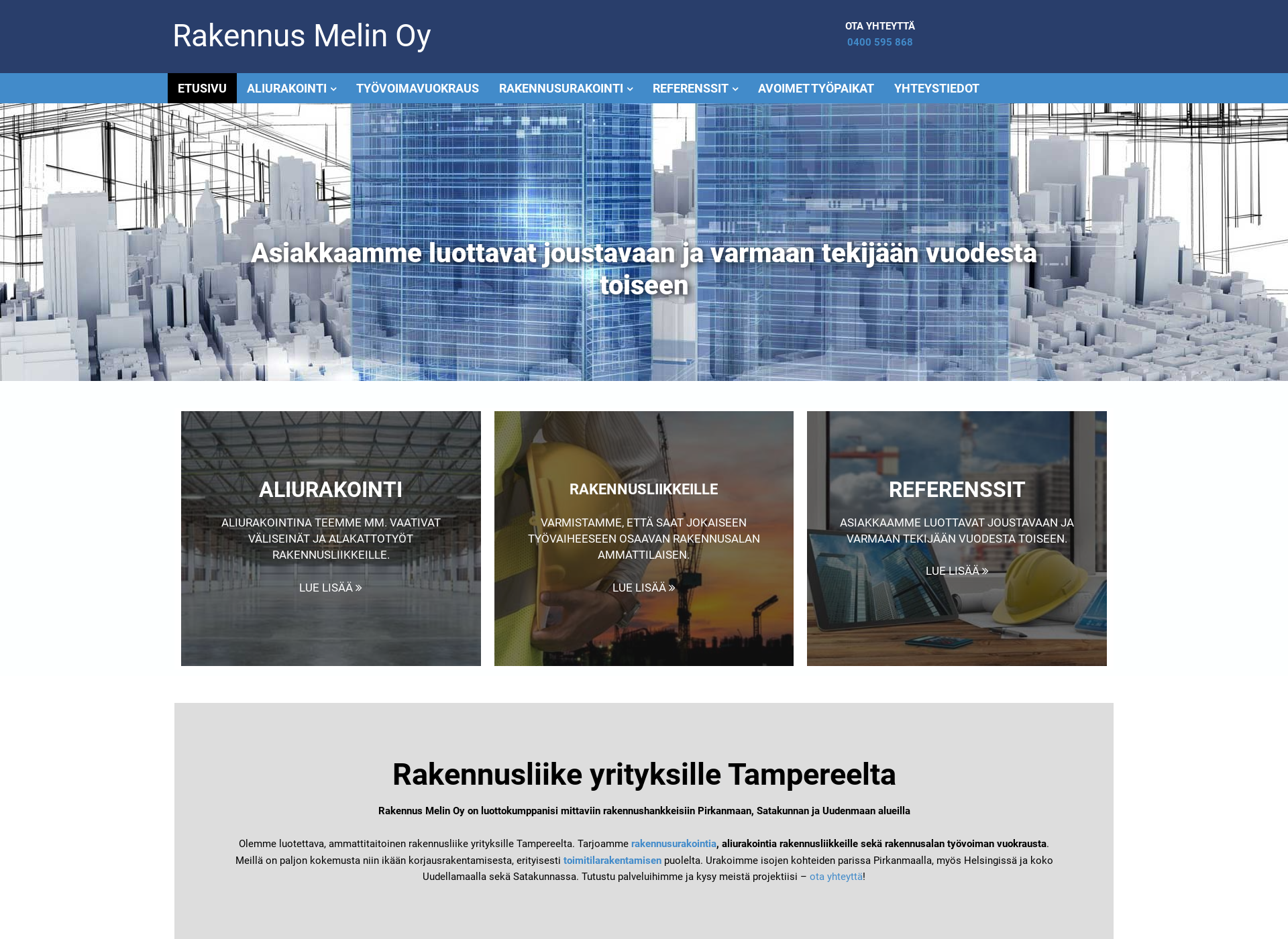 Screenshot for rakennusmelin.fi