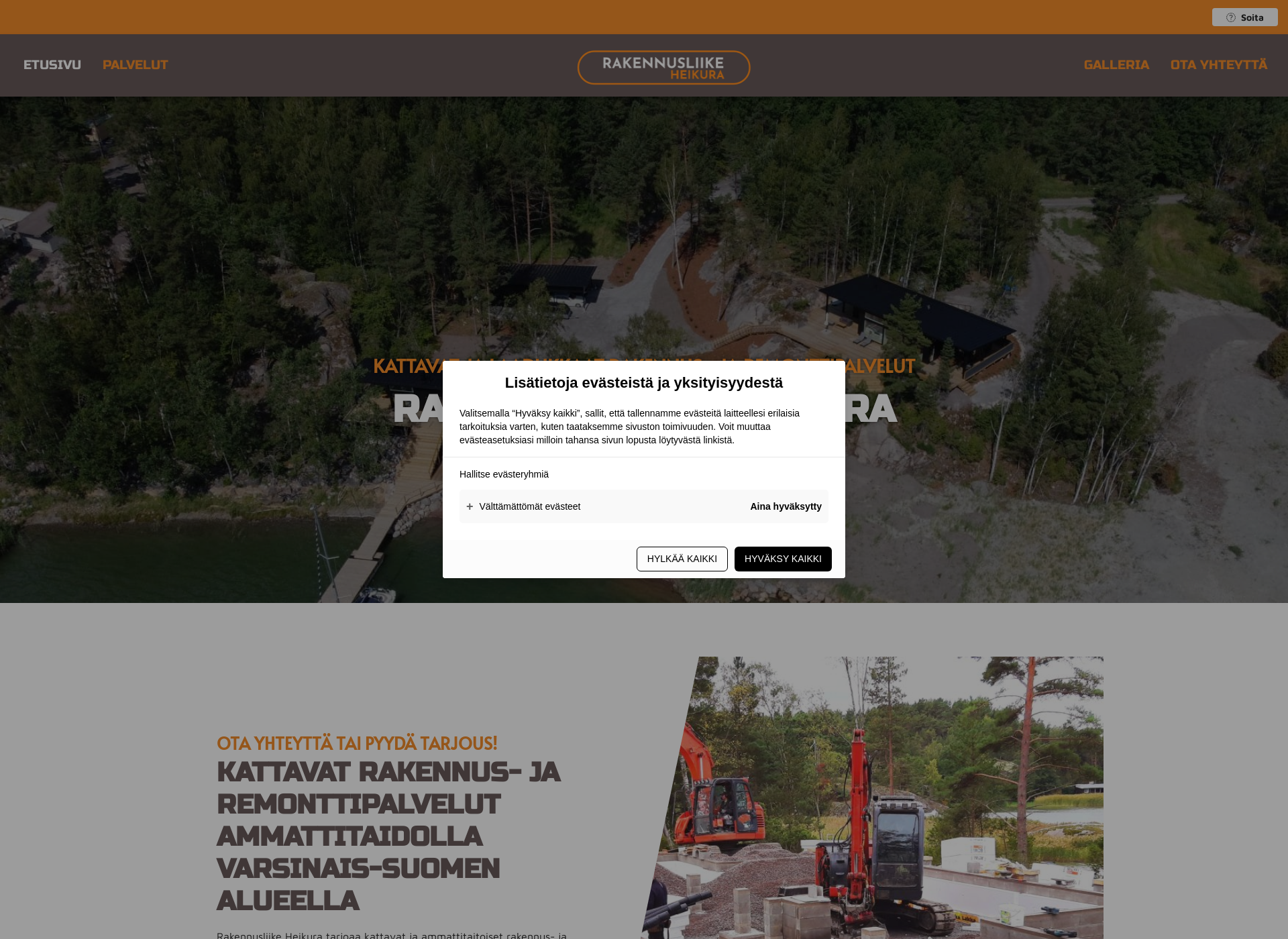 Screenshot for rakennuspalveluheikura.fi