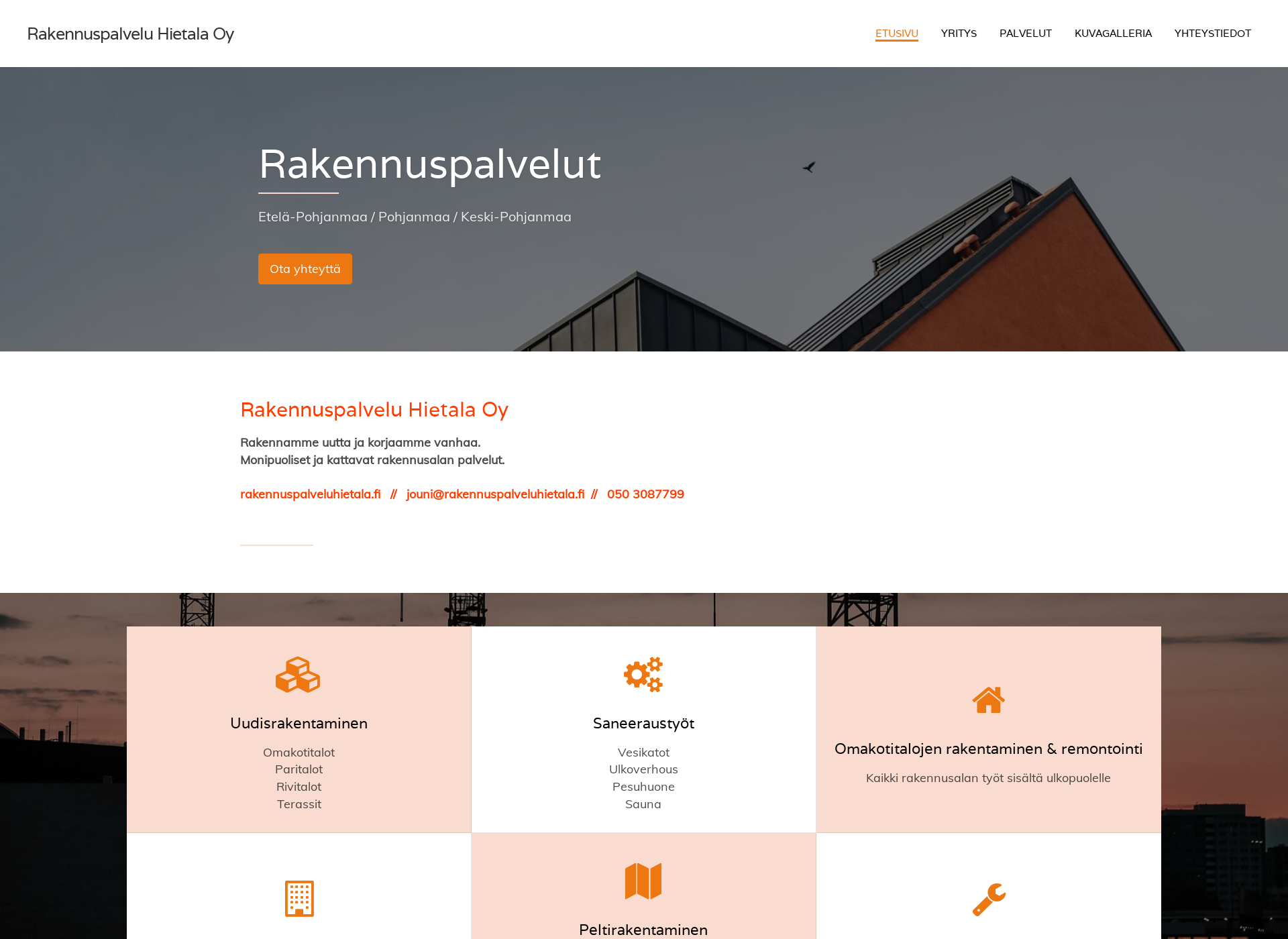 Screenshot for rakennuspalveluhietala.fi