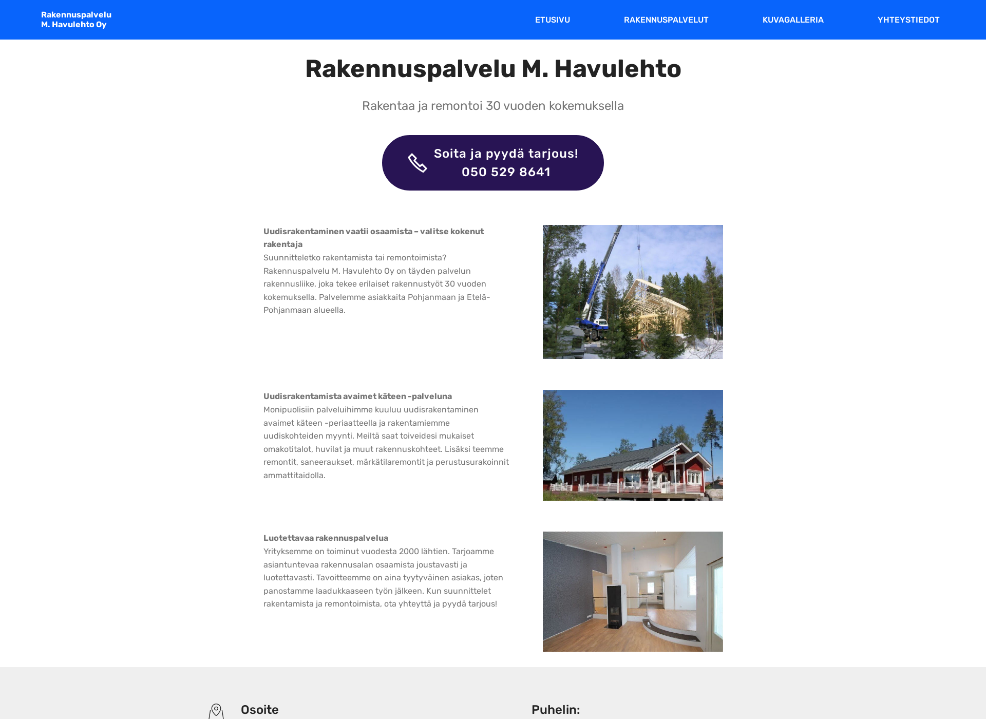 Screenshot for rakennuspalvelumhavulehtooy.fi