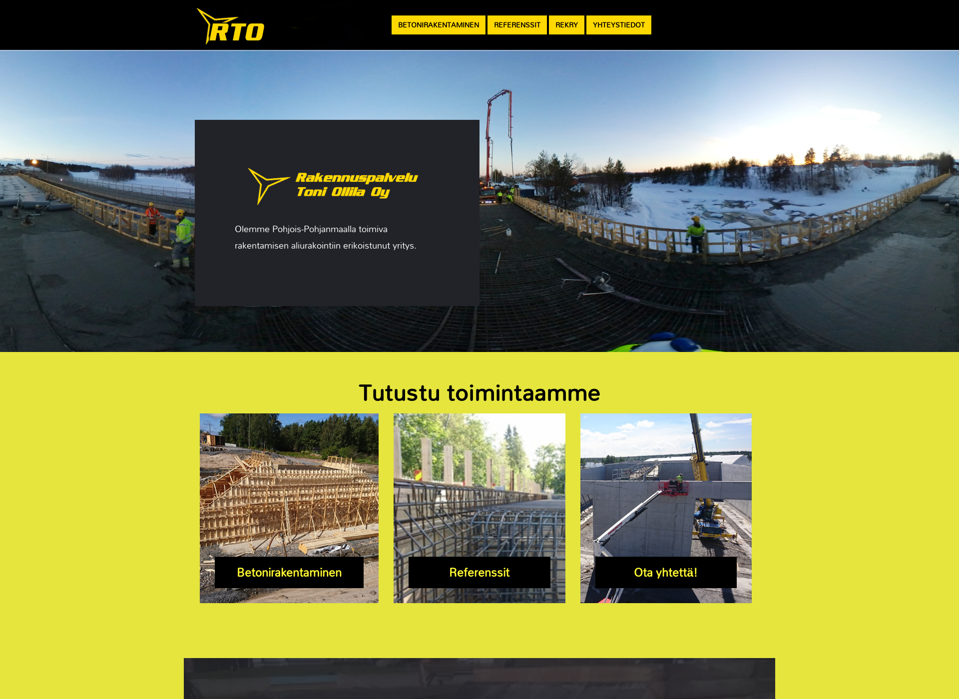Skärmdump för rakennuspalveluollila.fi