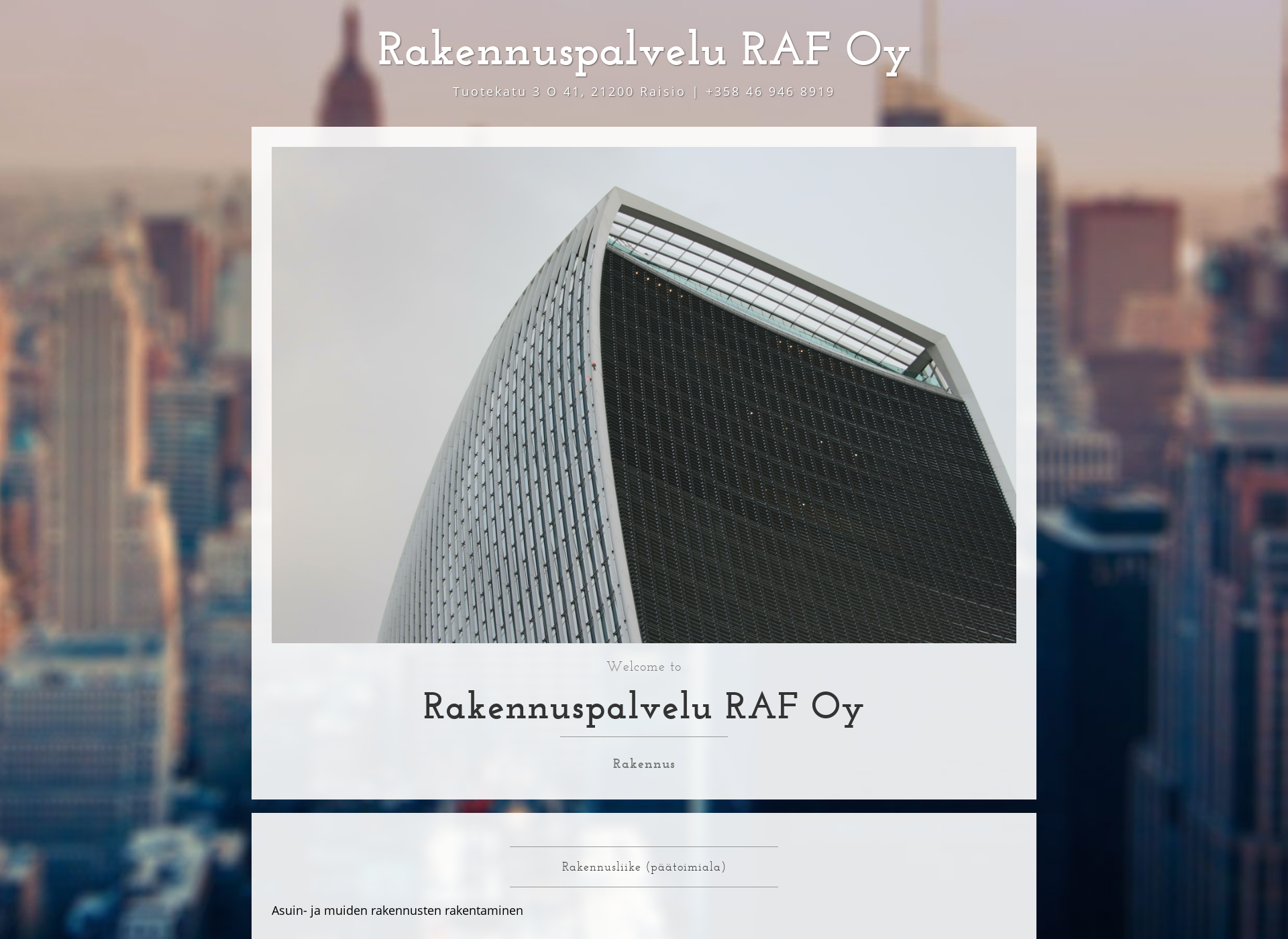 Screenshot for rakennuspalveluraf.fi