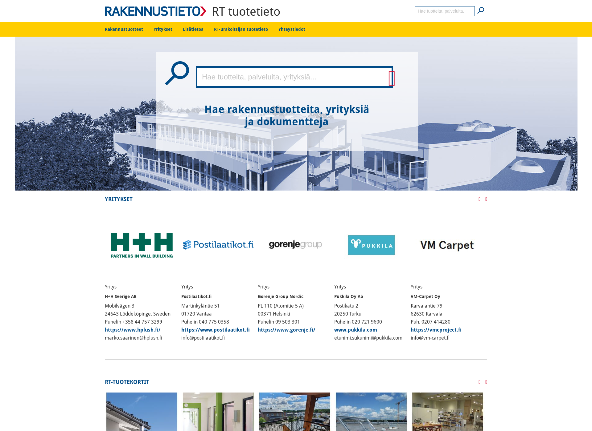 Screenshot for rakennustarvikkeet.fi