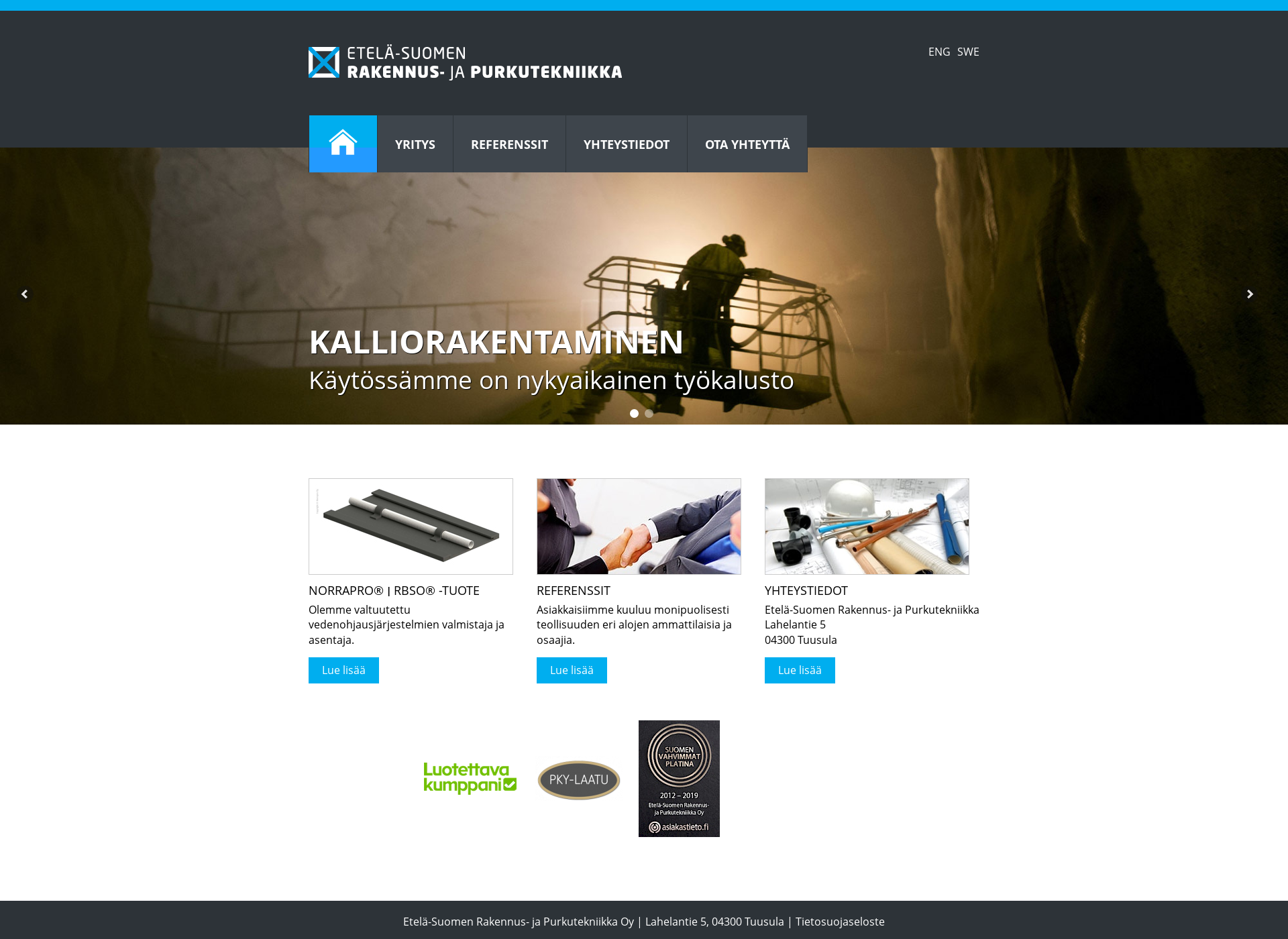 Screenshot for rakennustekniikka.fi