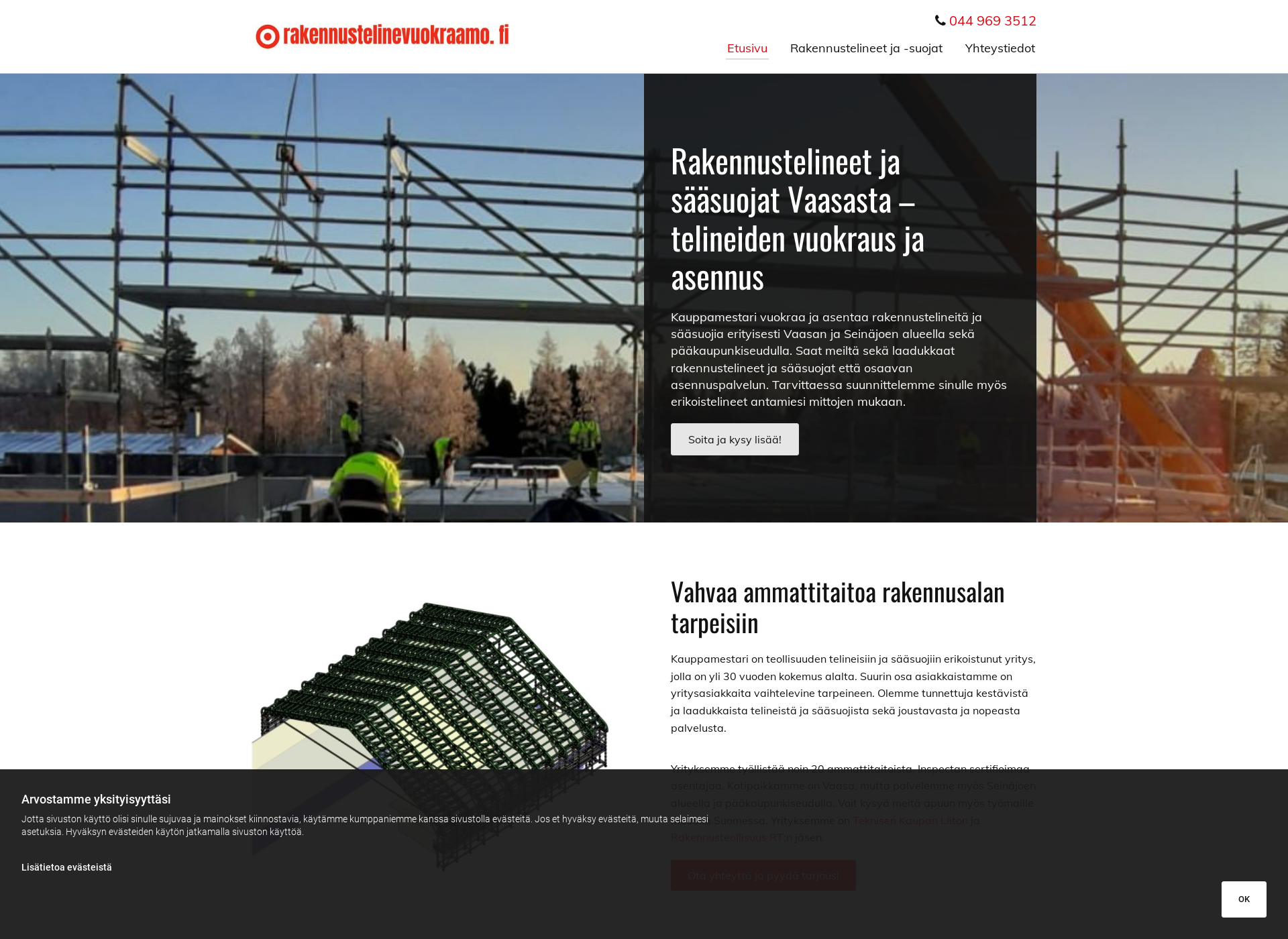 Screenshot for rakennustelinevuokraamo.fi