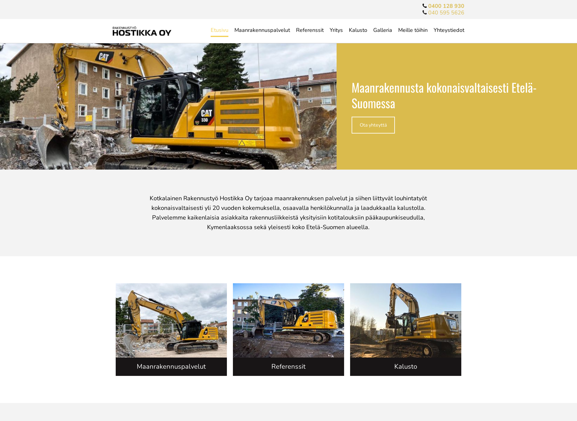Skärmdump för rakennustyohostikka.fi