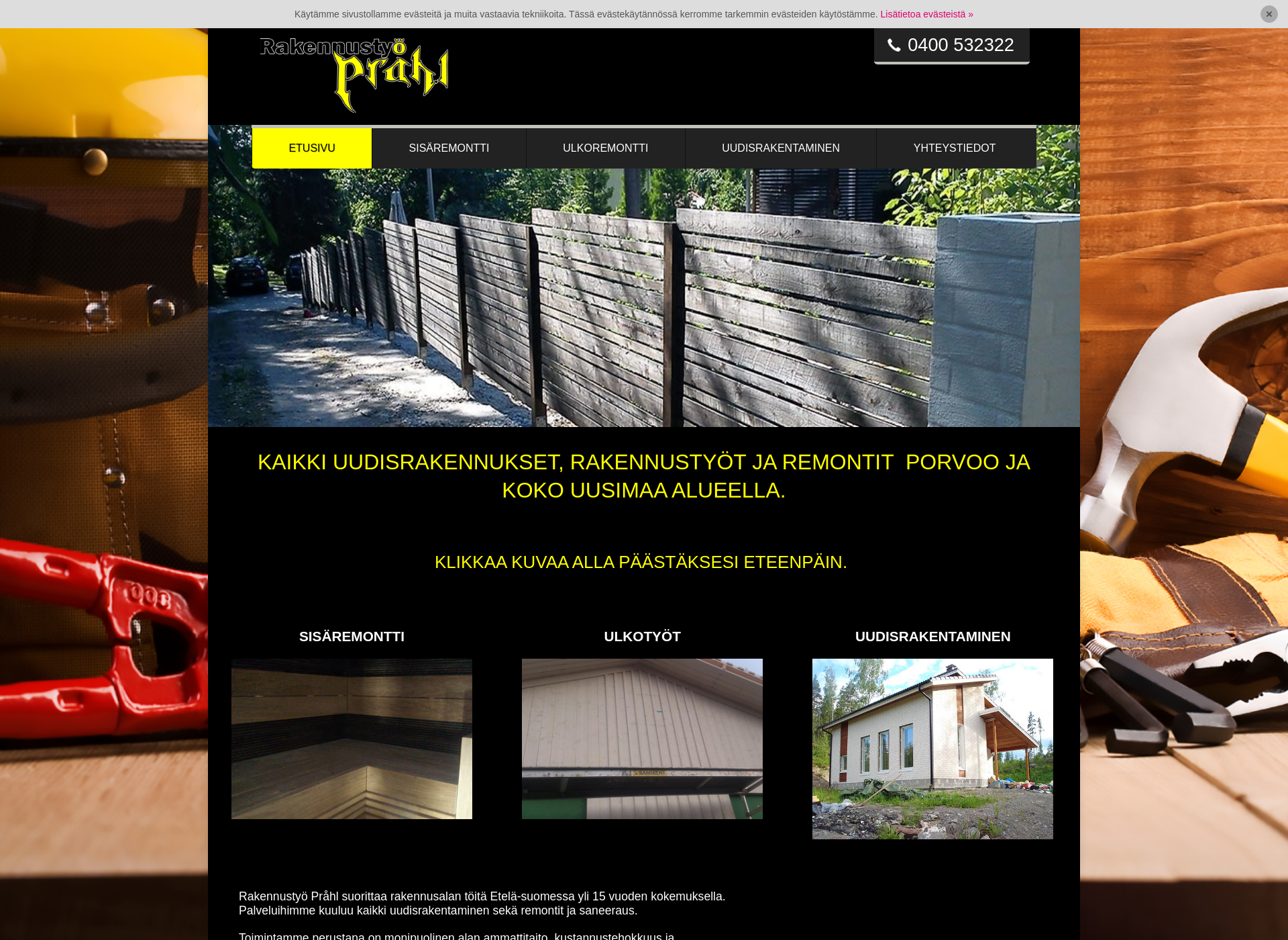 Screenshot for rakennustyoprahl.fi
