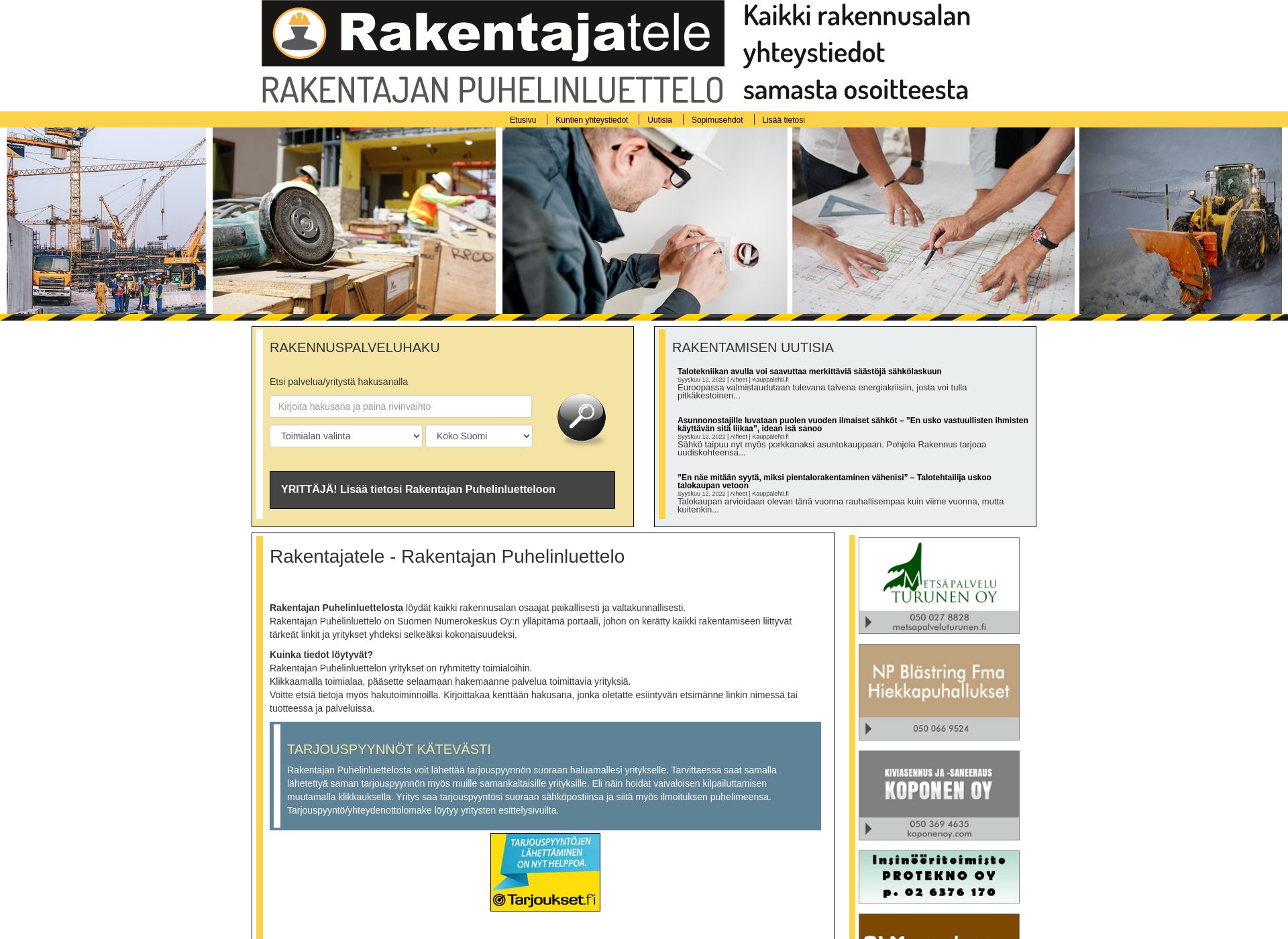 Screenshot for rakentajanpuhelinluettelo.fi
