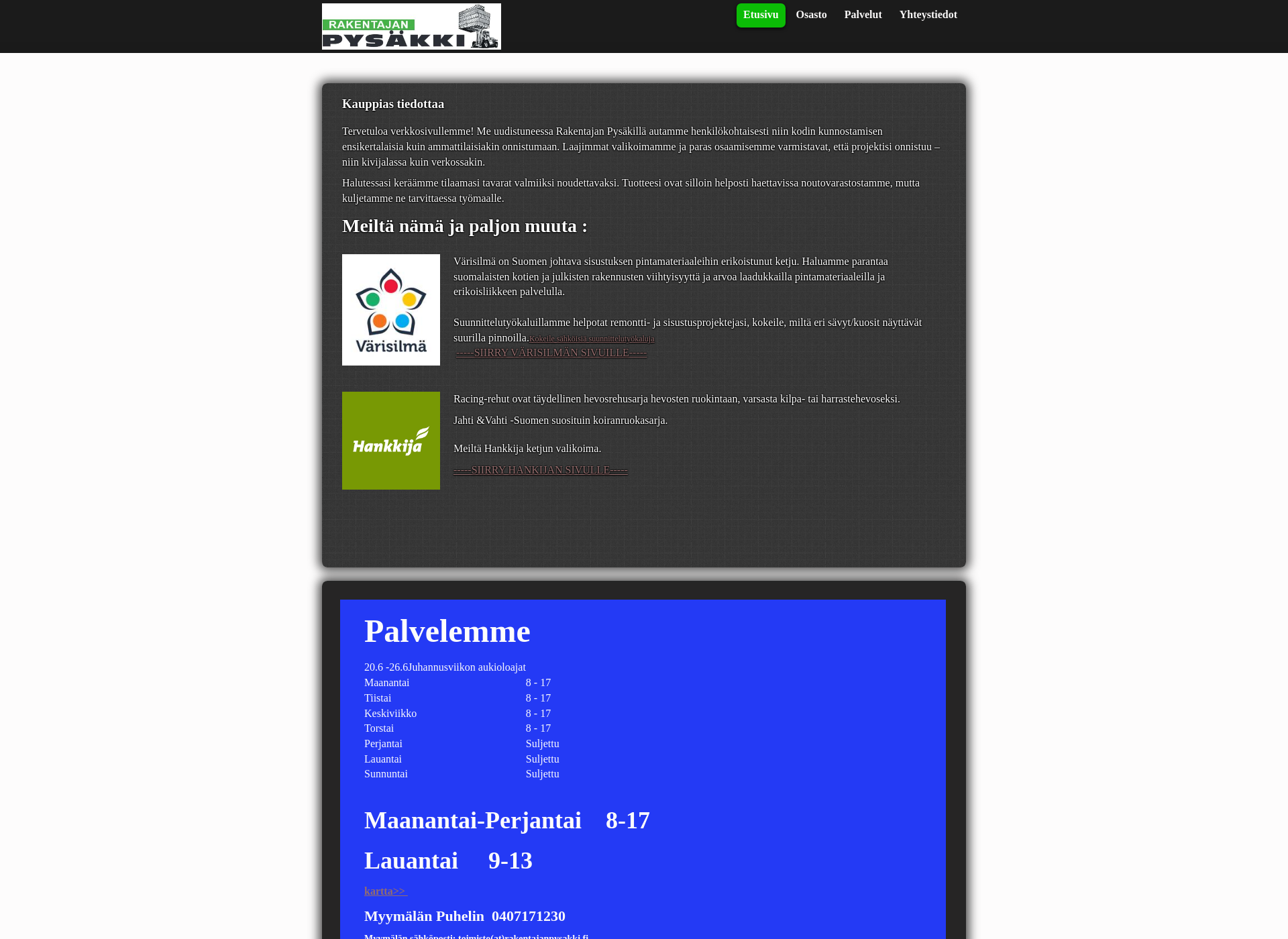 Screenshot for rakentajanpysakki.fi