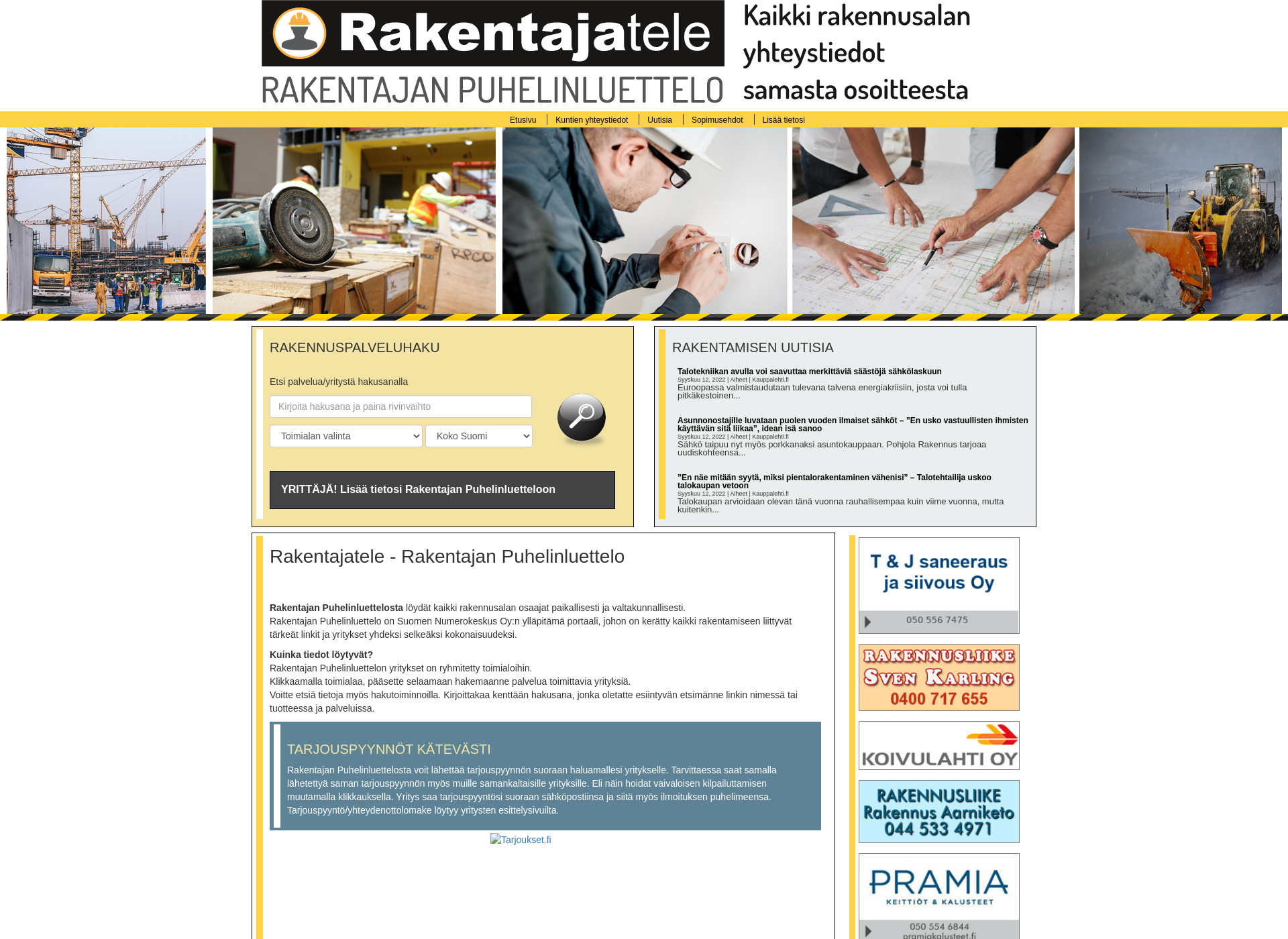 Screenshot for rakentajatele.fi