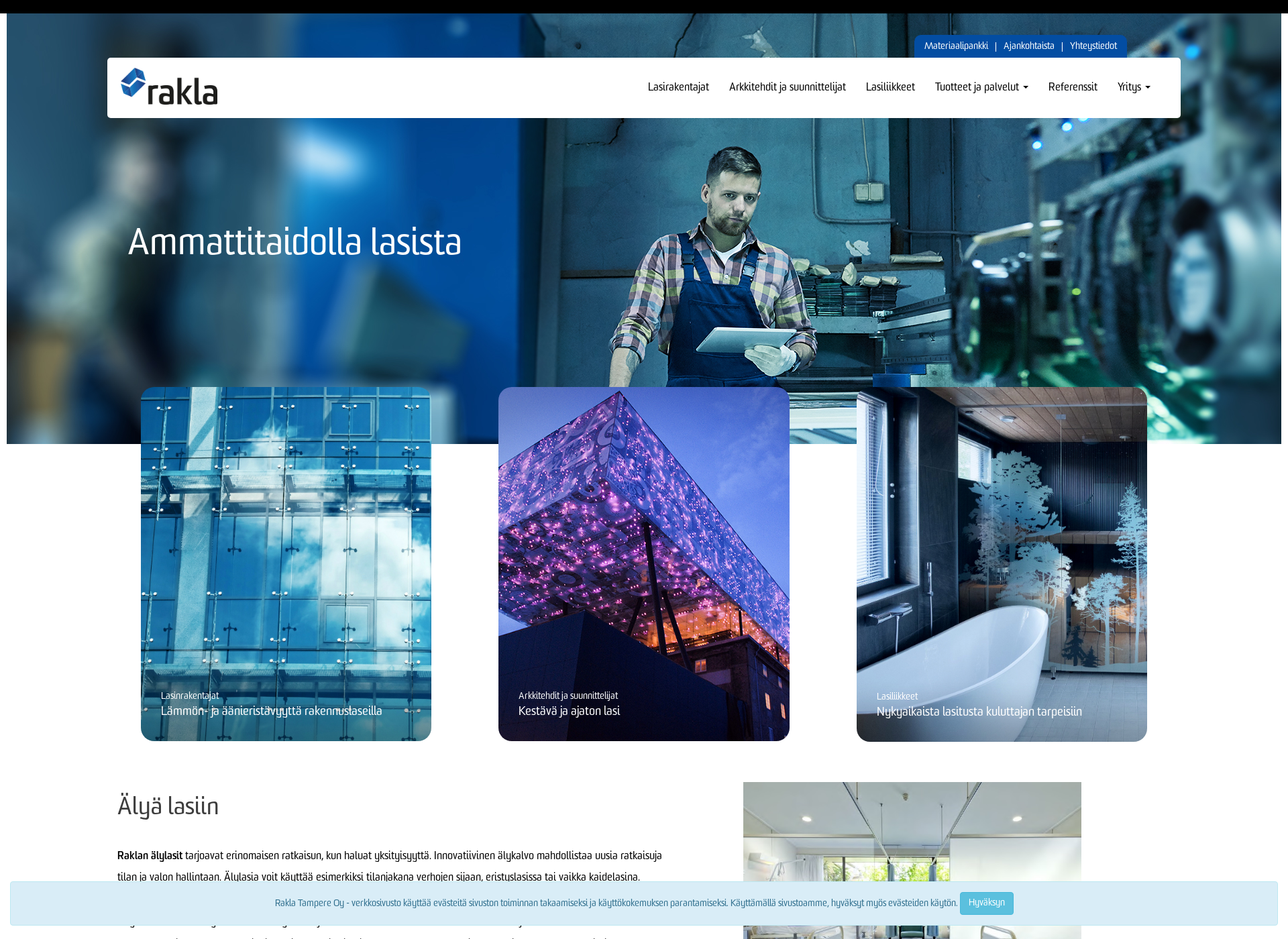 Skärmdump för rakla.fi