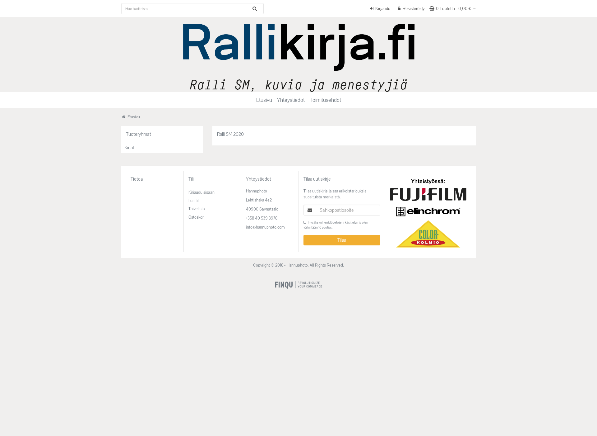 Skärmdump för rallikirja.fi